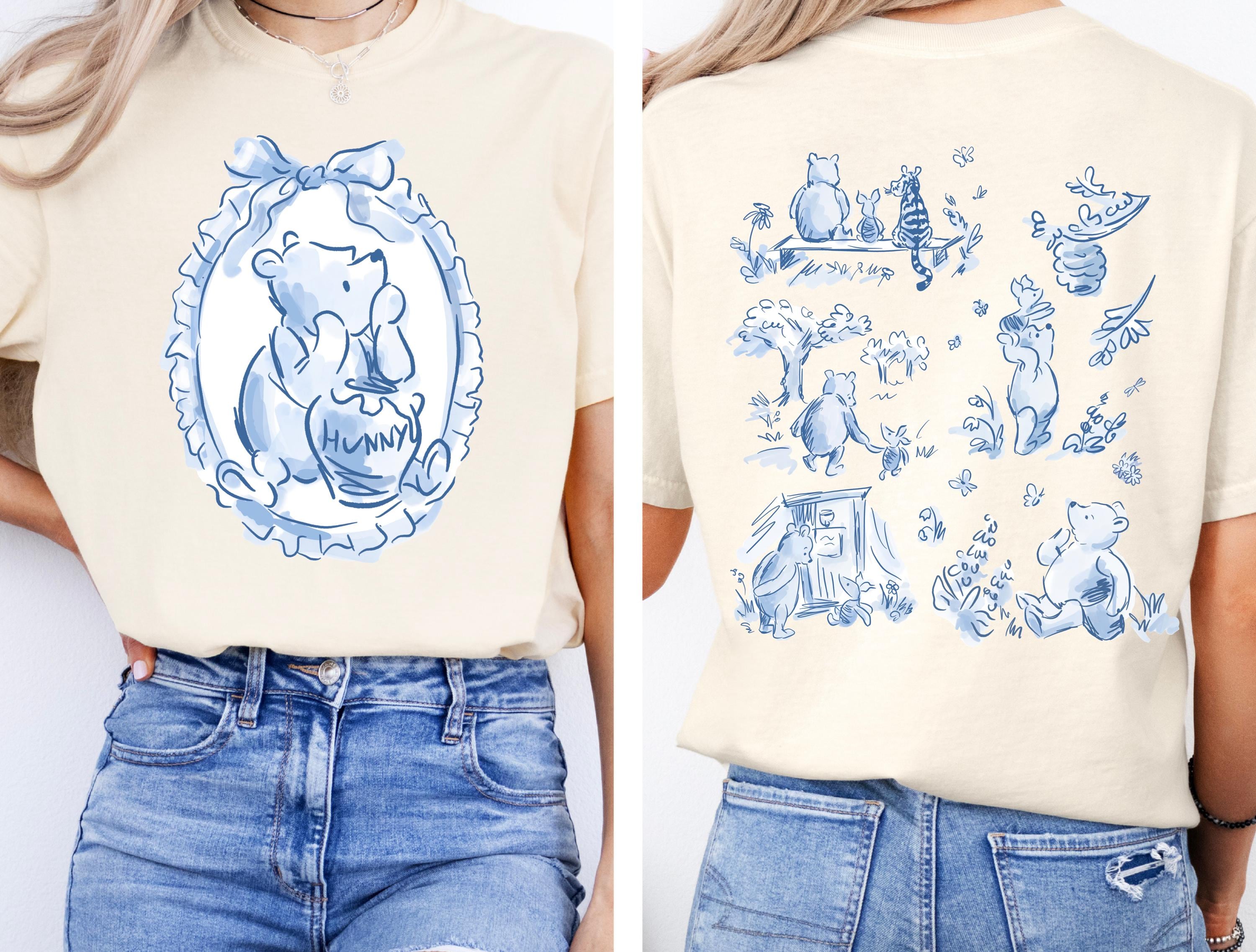 Disney Pooh Comfort Color T-Shirt Coquette Pooh and Friends