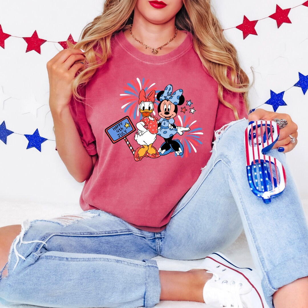 Disney Patriotic 4th of July Mickey Minnie Tee Shirt