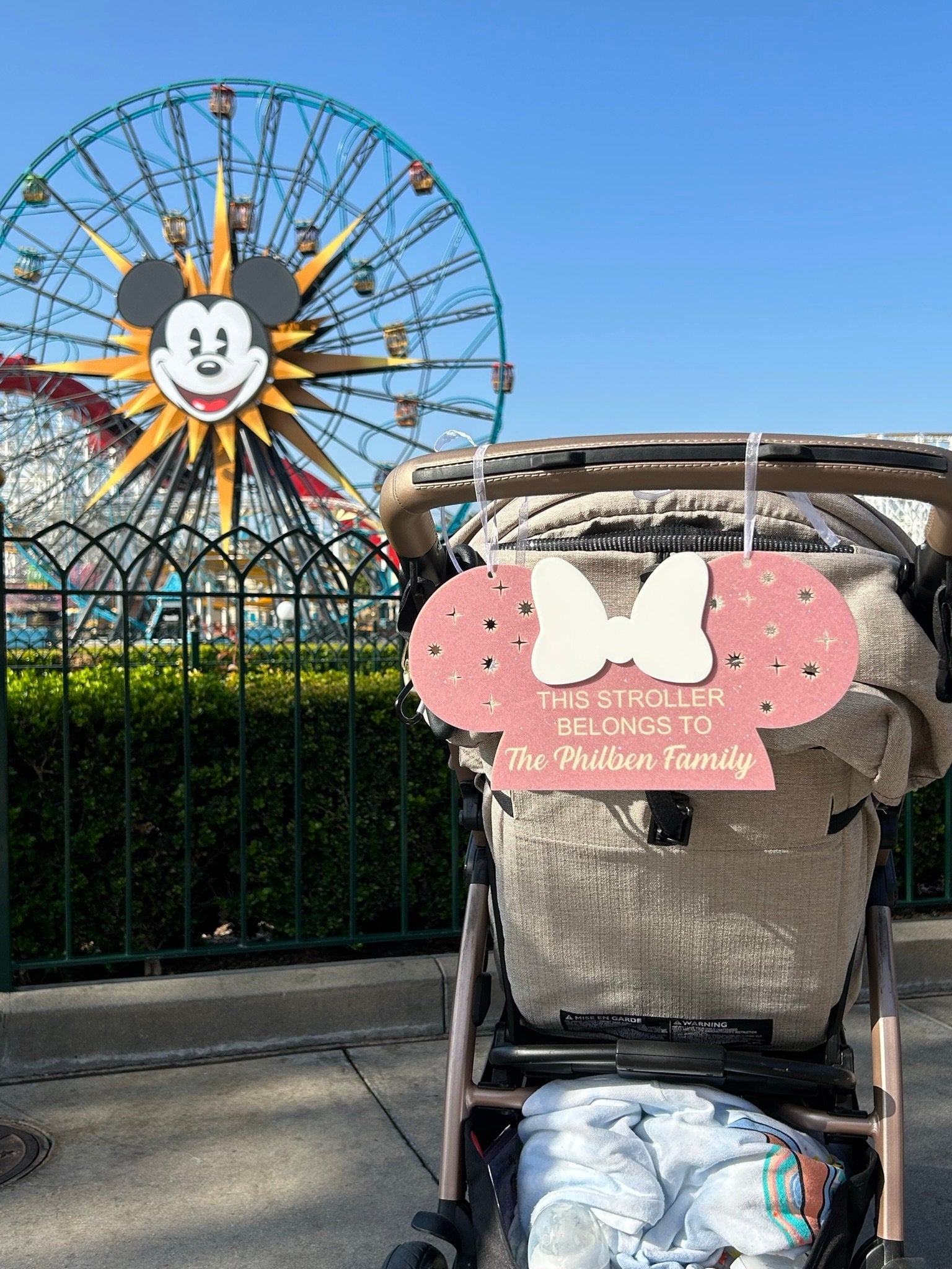 Disney Inspired Personalized Stroller Tag Mickey Mouse Minnie