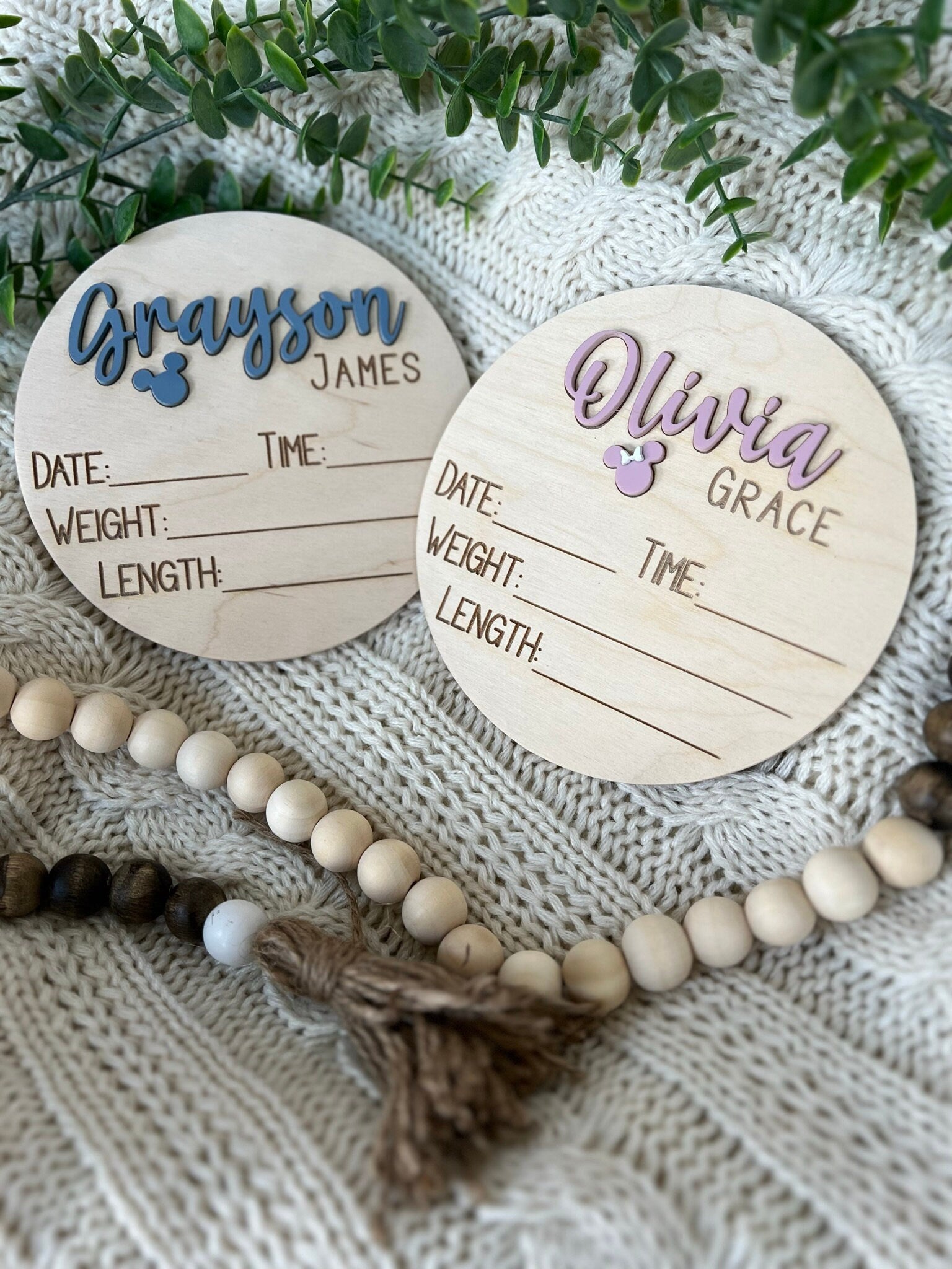 Mickey Minnie Baby Announcement Sign Disney Baby Name Reveal