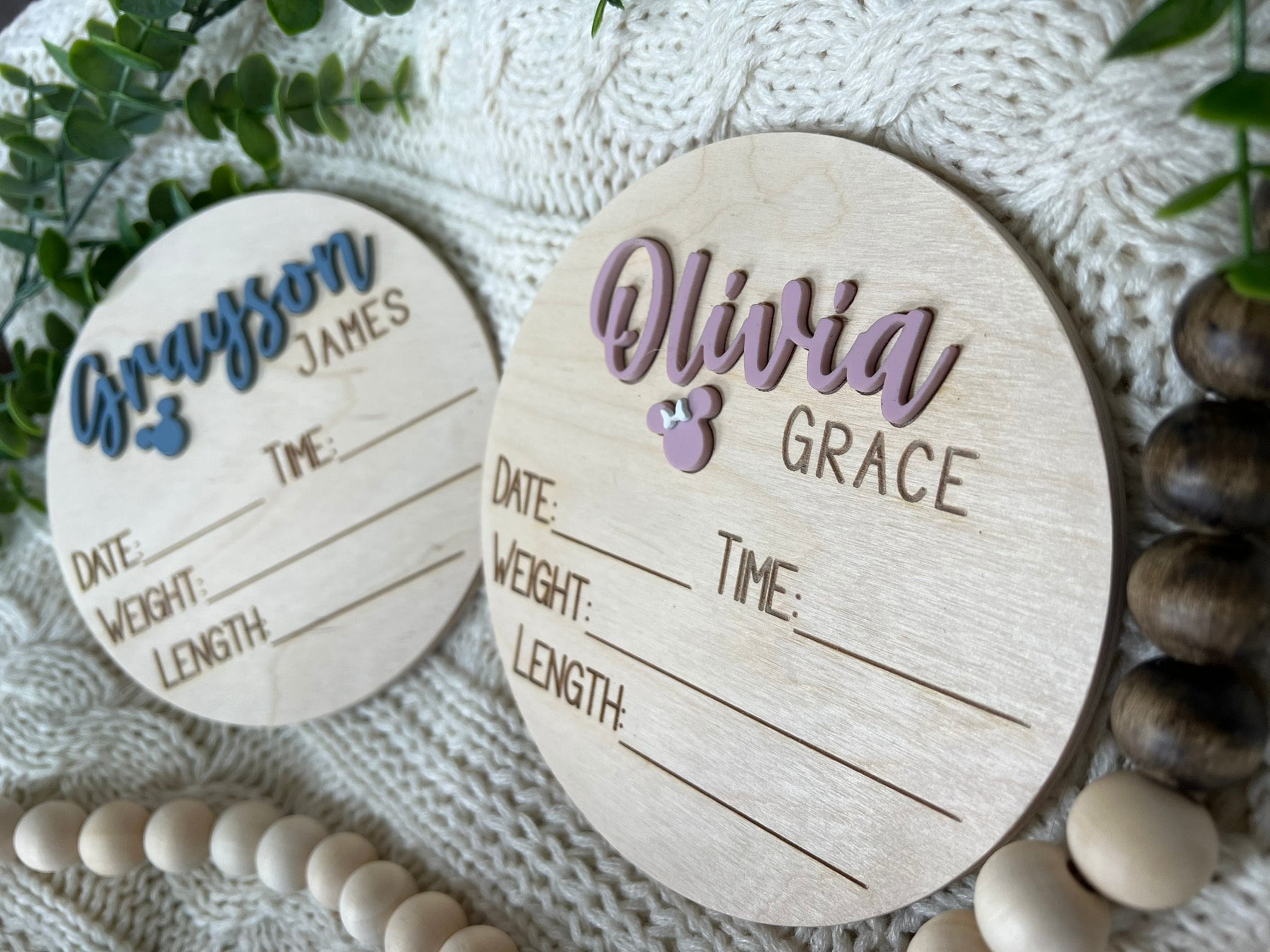 Mickey Minnie Baby Announcement Sign Disney Baby Name Reveal