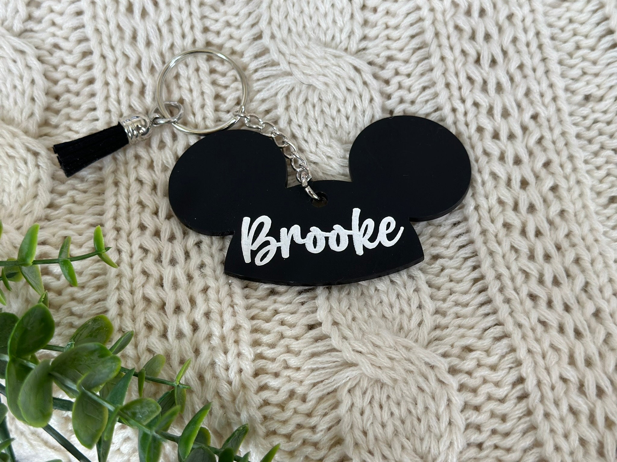 Disney Mickey Bag Tag Key Chain Personalized