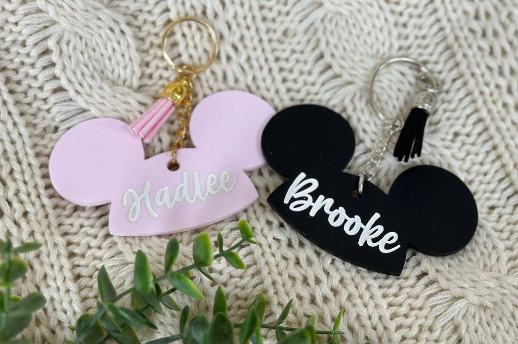Disney Mickey Bag Tag Key Chain Personalized