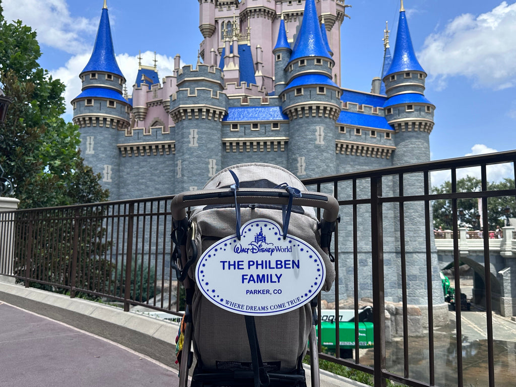 Disney Inspired Personalized Stroller Tag Mickey Minnie Cast Member