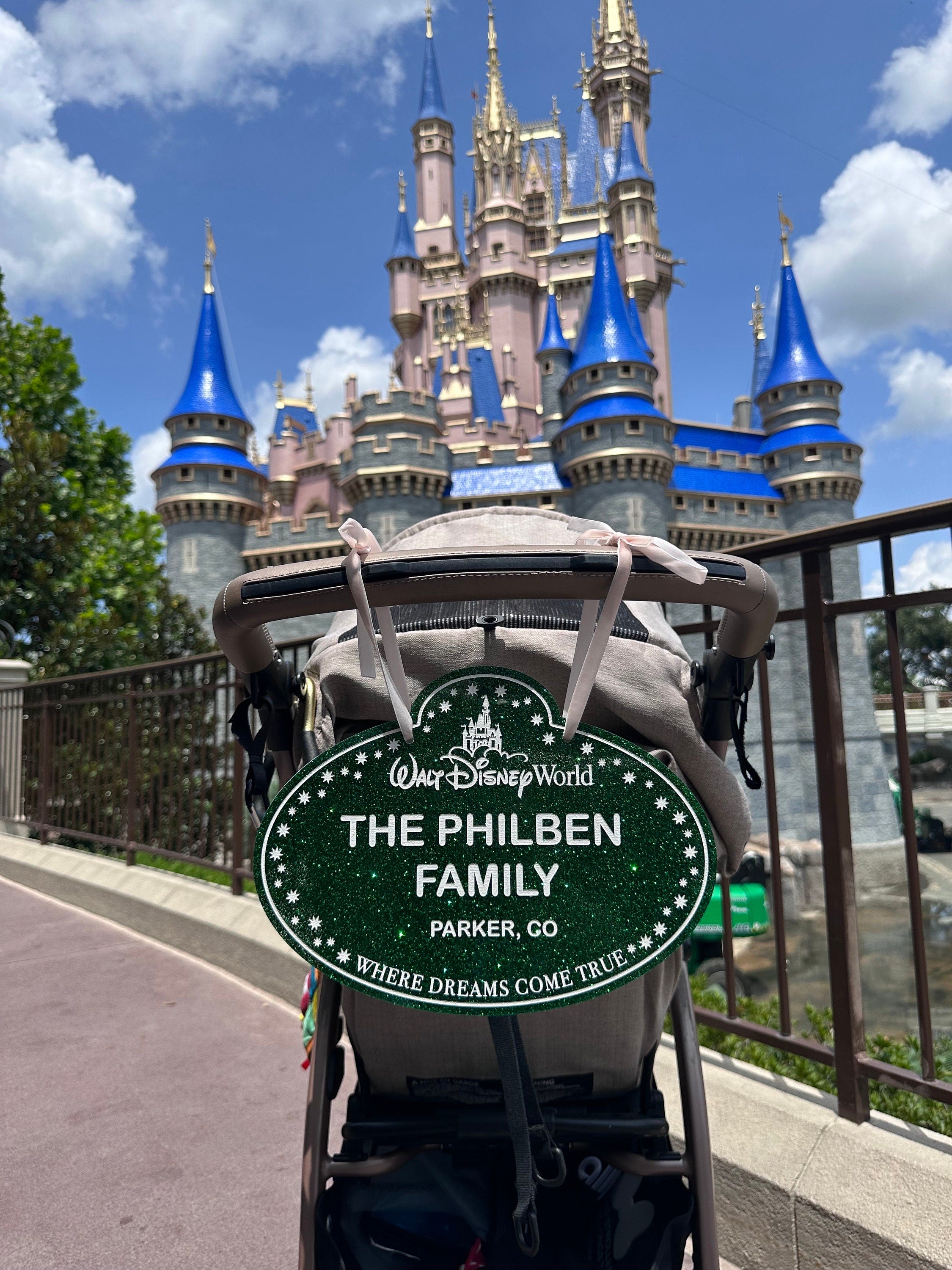 Disney Inspired Personalized Stroller Tag Mickey Minnie Cast Member