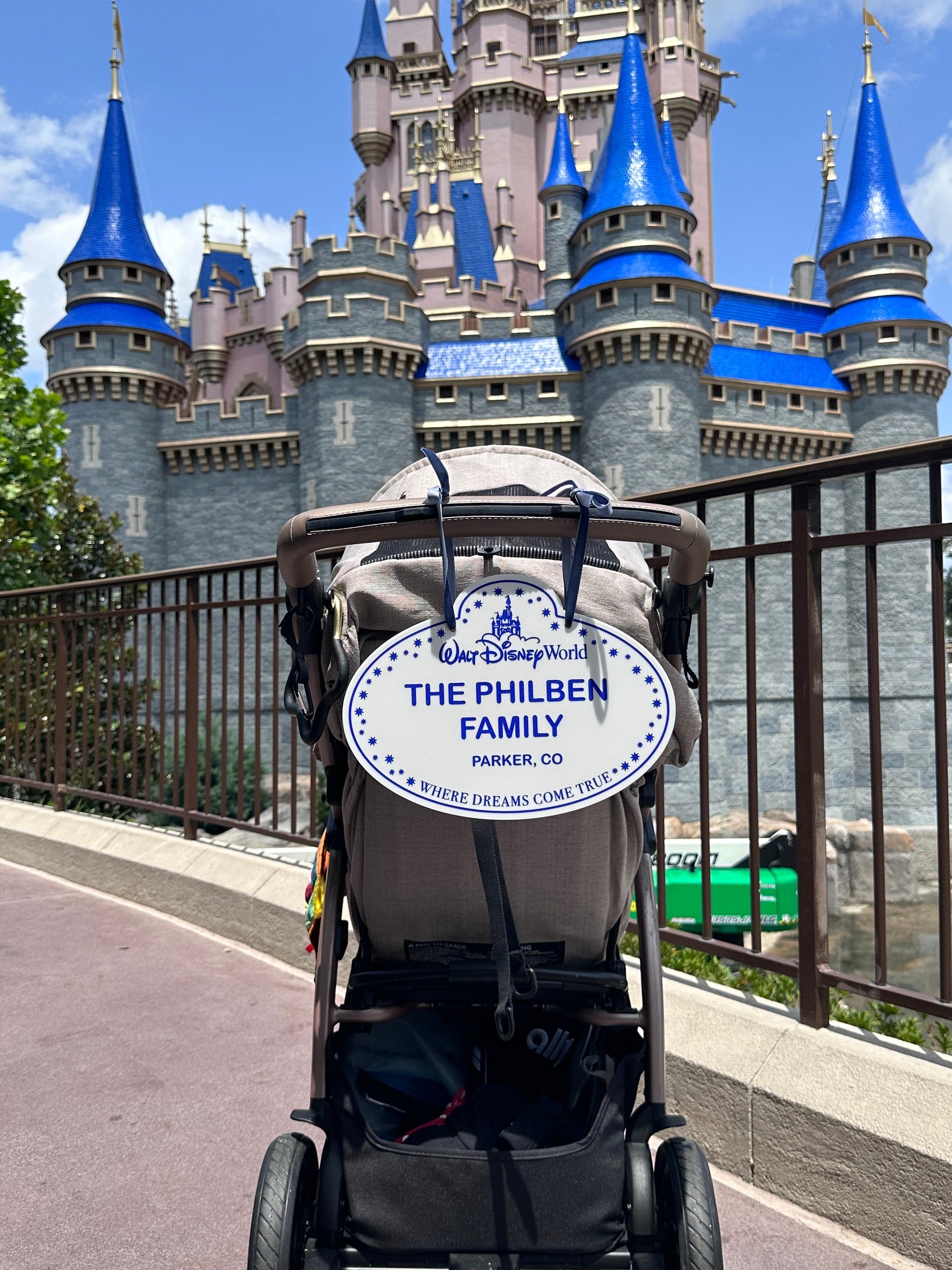 Disney Inspired Personalized Stroller Tag Mickey Minnie Cast Member