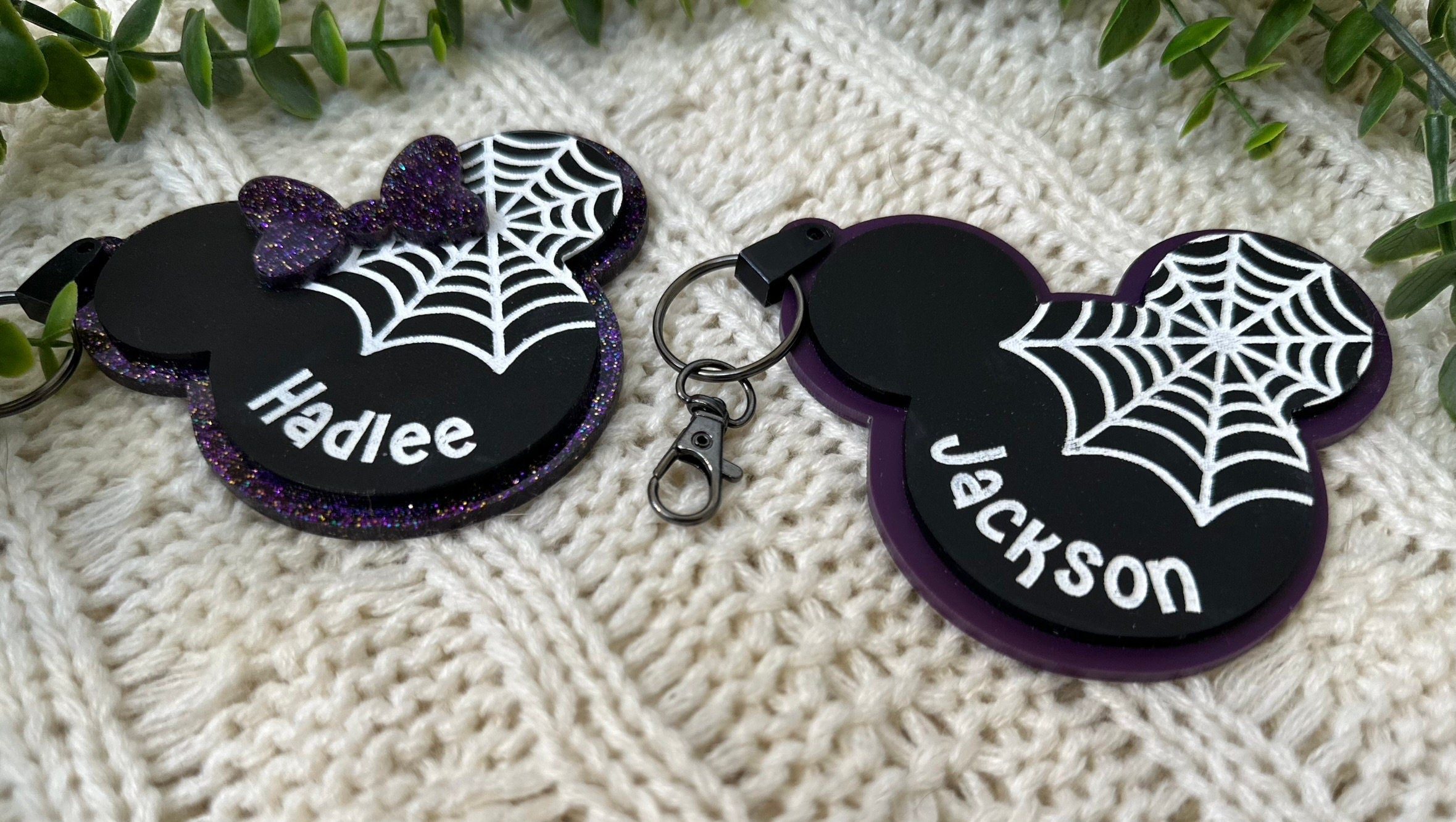 Disney Mickey Minnie Halloween Bag Tag Keychain Trick or Treat Tag