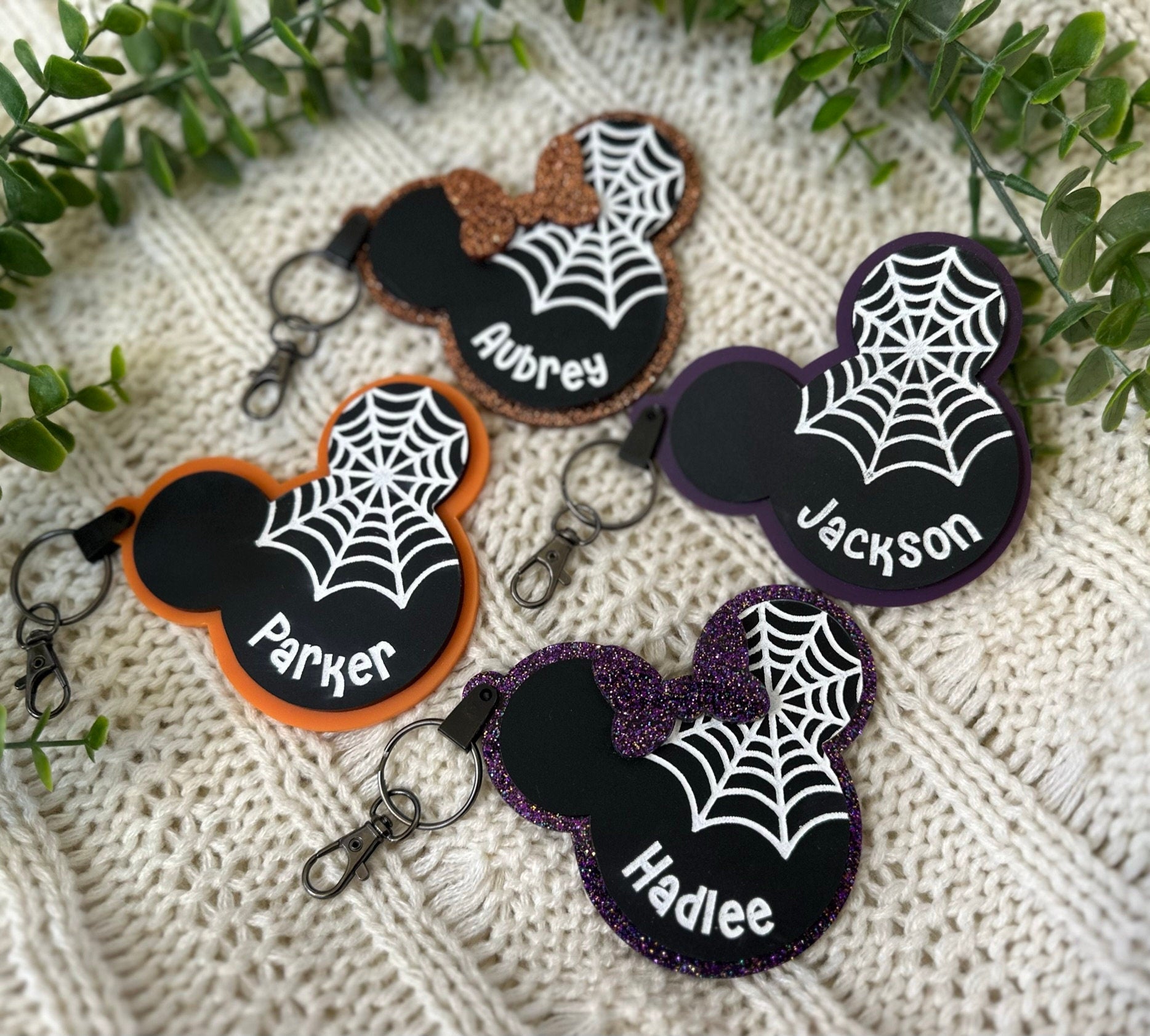 Disney Mickey Minnie Halloween Bag Tag Keychain Trick or Treat Tag