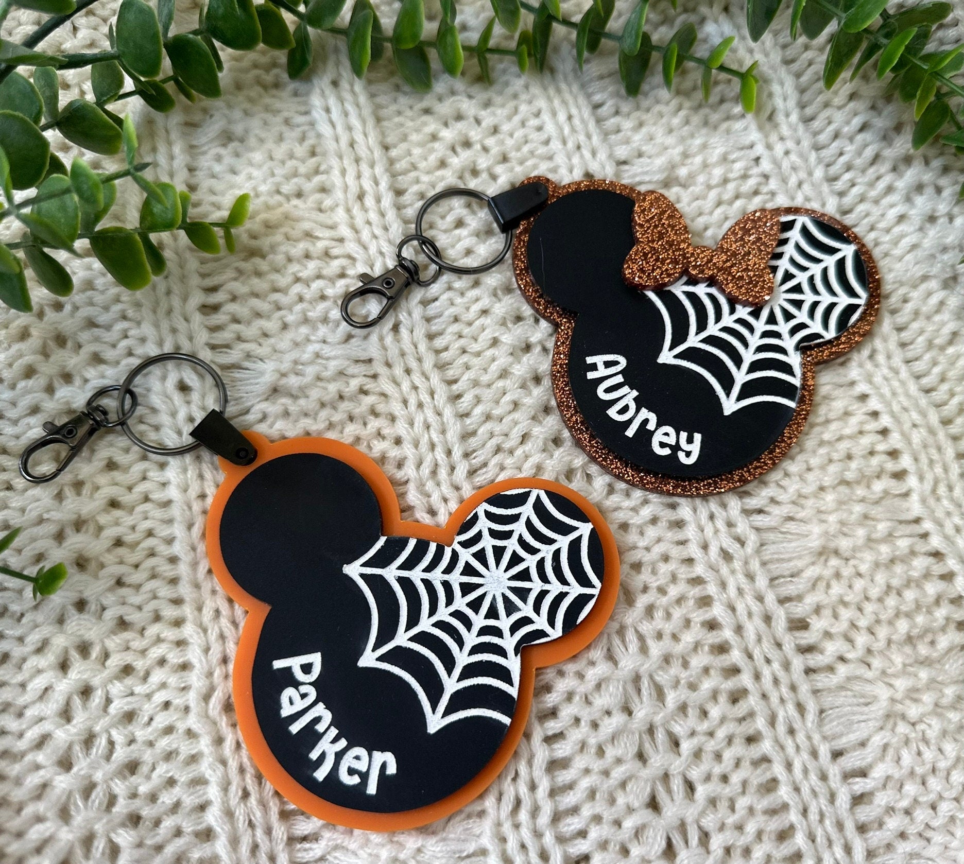 Disney Mickey Minnie Halloween Bag Tag Keychain Trick or Treat Tag