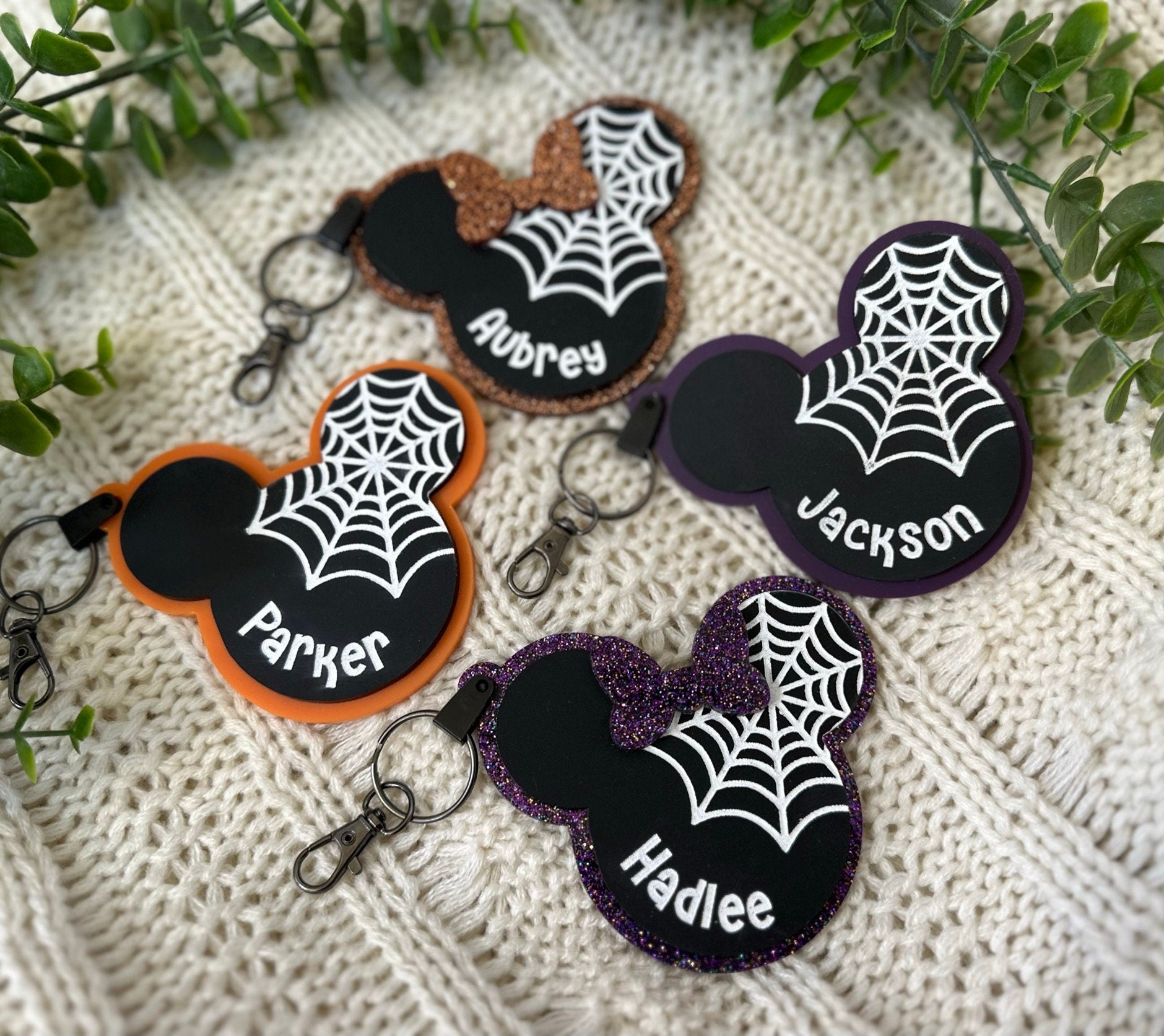 Disney Mickey Minnie Halloween Bag Tag Keychain Trick or Treat Tag