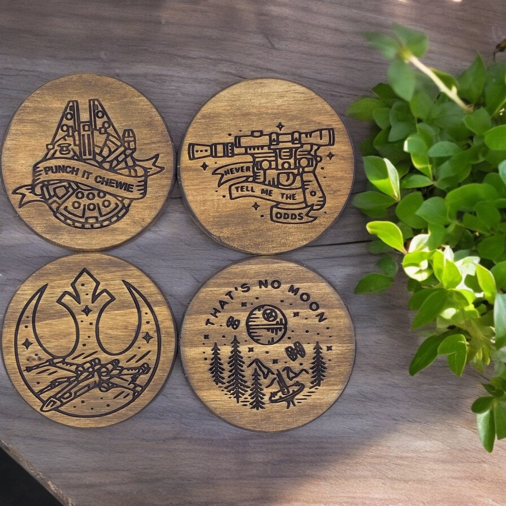 Star Wars Inspired Wood Coaster Set