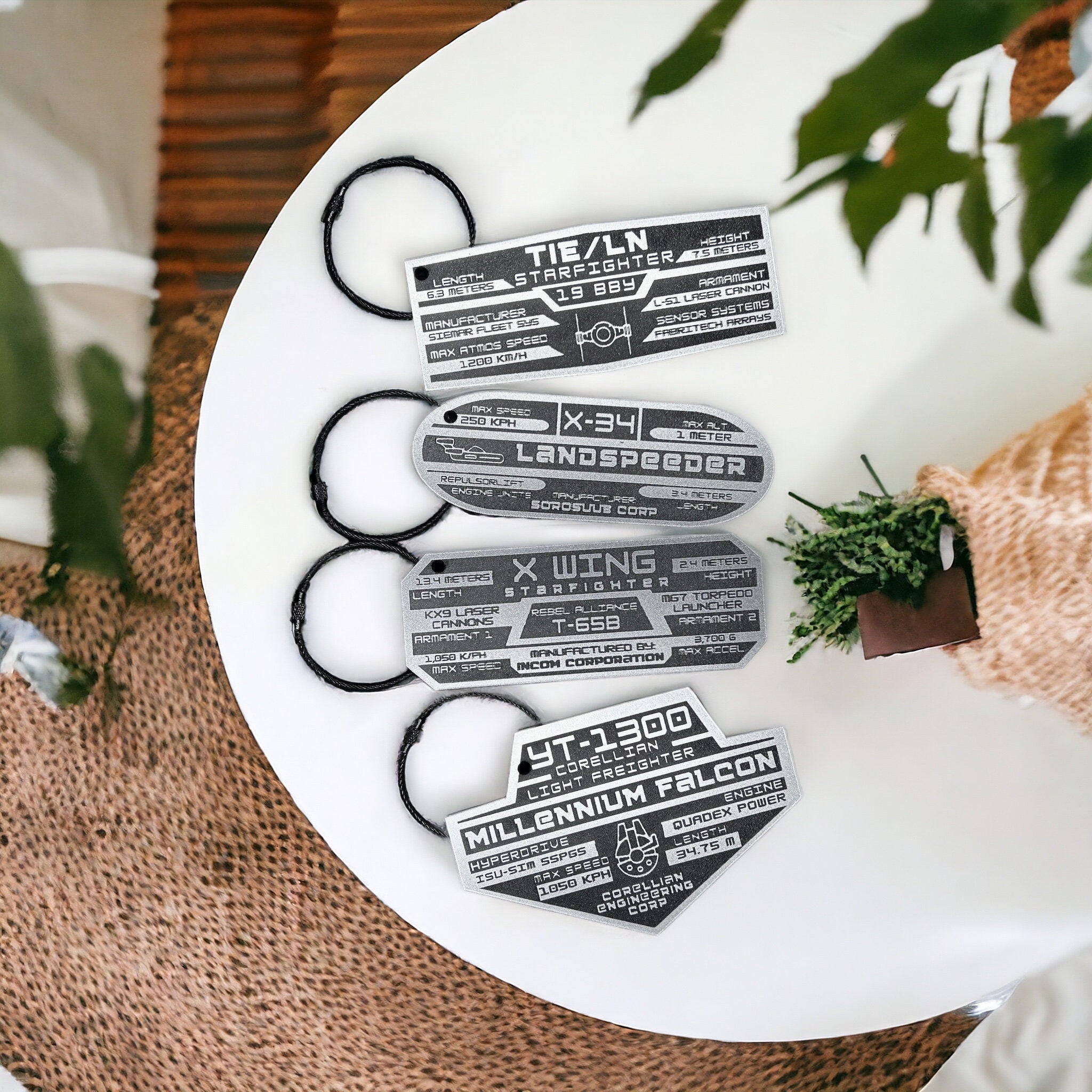 Star Wars Bag Tag X Wing Tie Fighter Millenium Falcon Key Chain