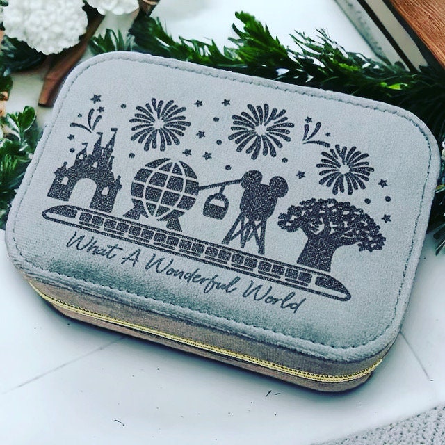 Disney Four Parks Velvet Jewelry Box Disney World Disneyland