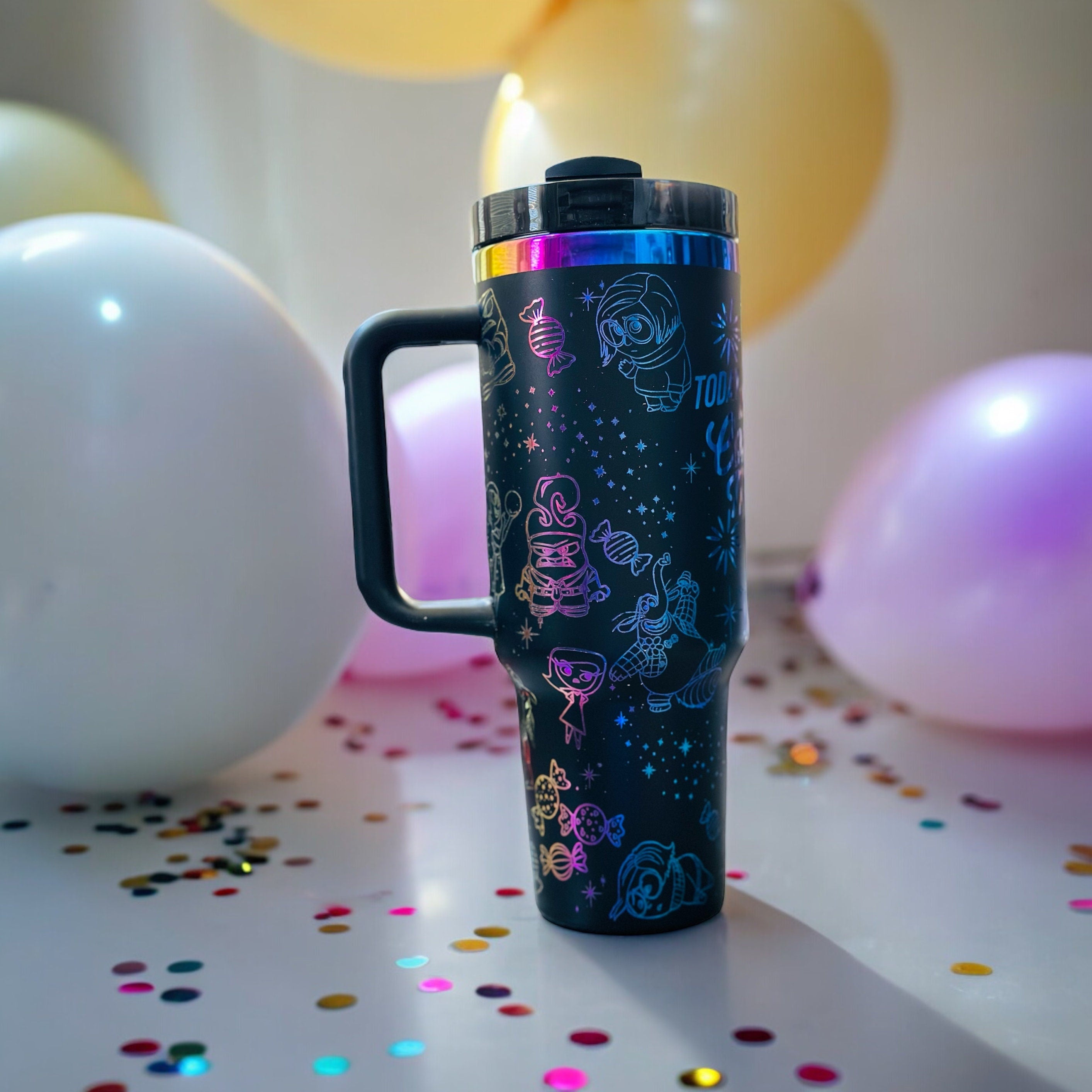 Inside Out 40 OZ Rainbow Engraved Tumbler
