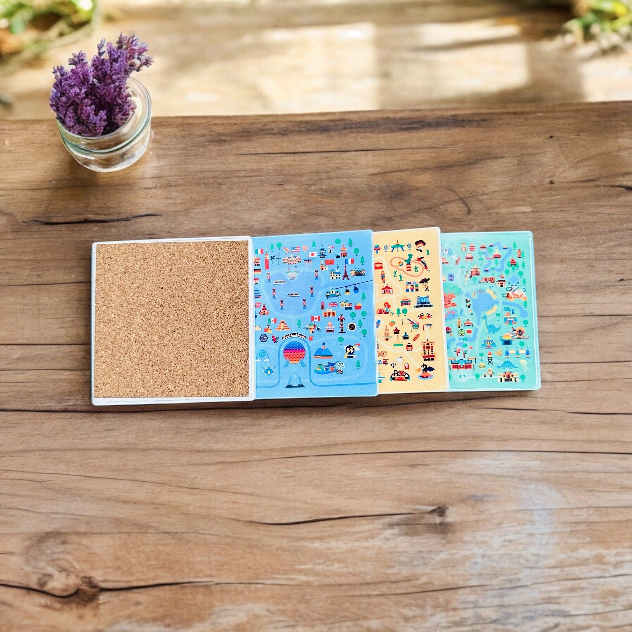 Disney Four Parks Ceramic Coasters Set of 4