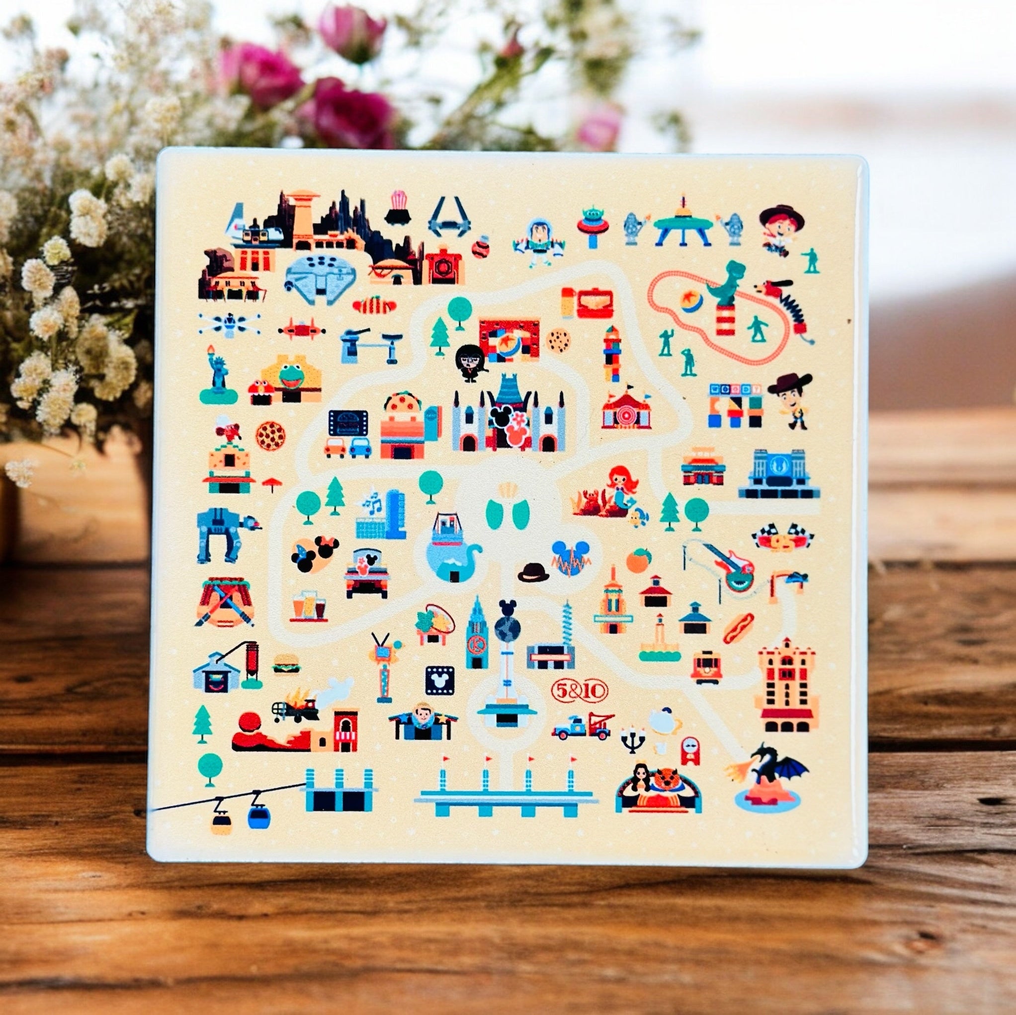 Disney Four Parks Ceramic Coasters Set of 4