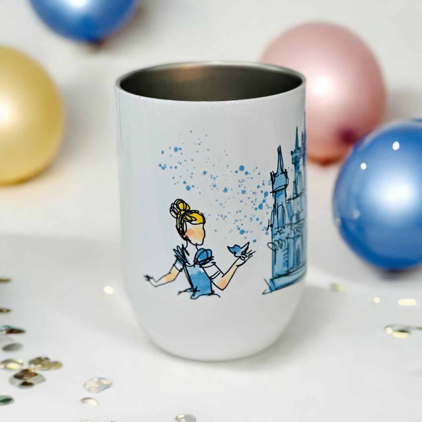 Disney Cinderella Stemless Wine Glass 12 OZ