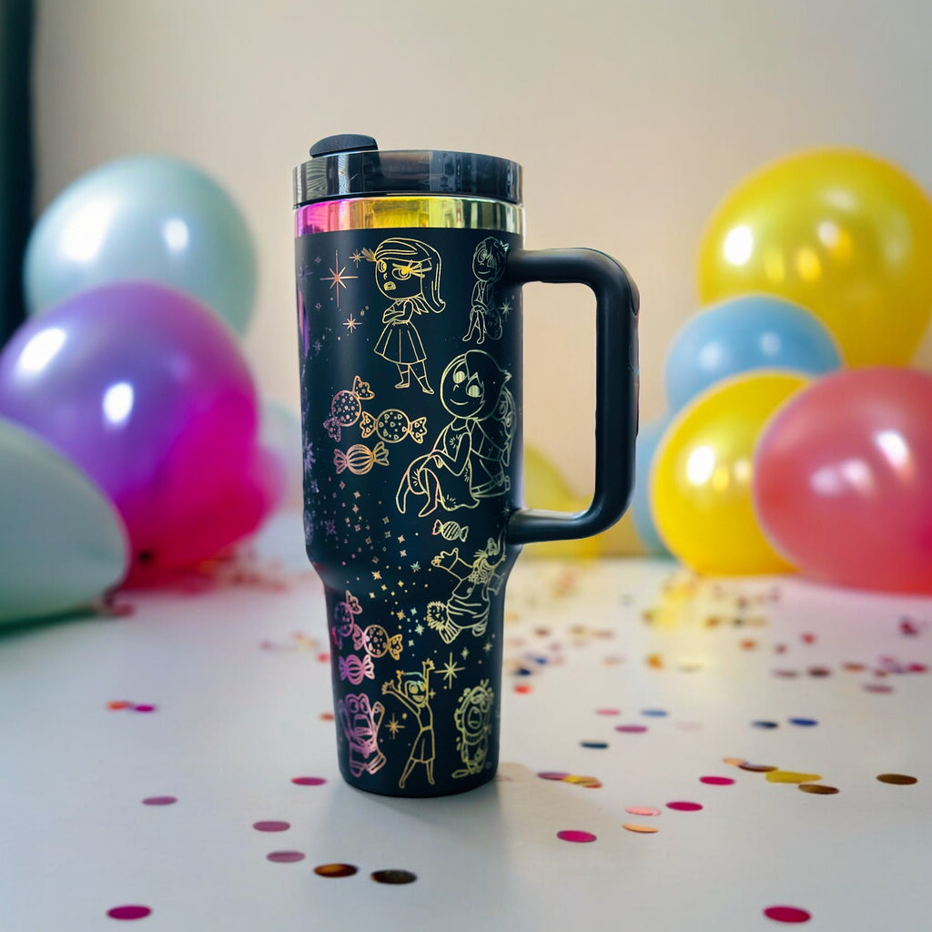 Inside Out 40 OZ Rainbow Engraved Tumbler