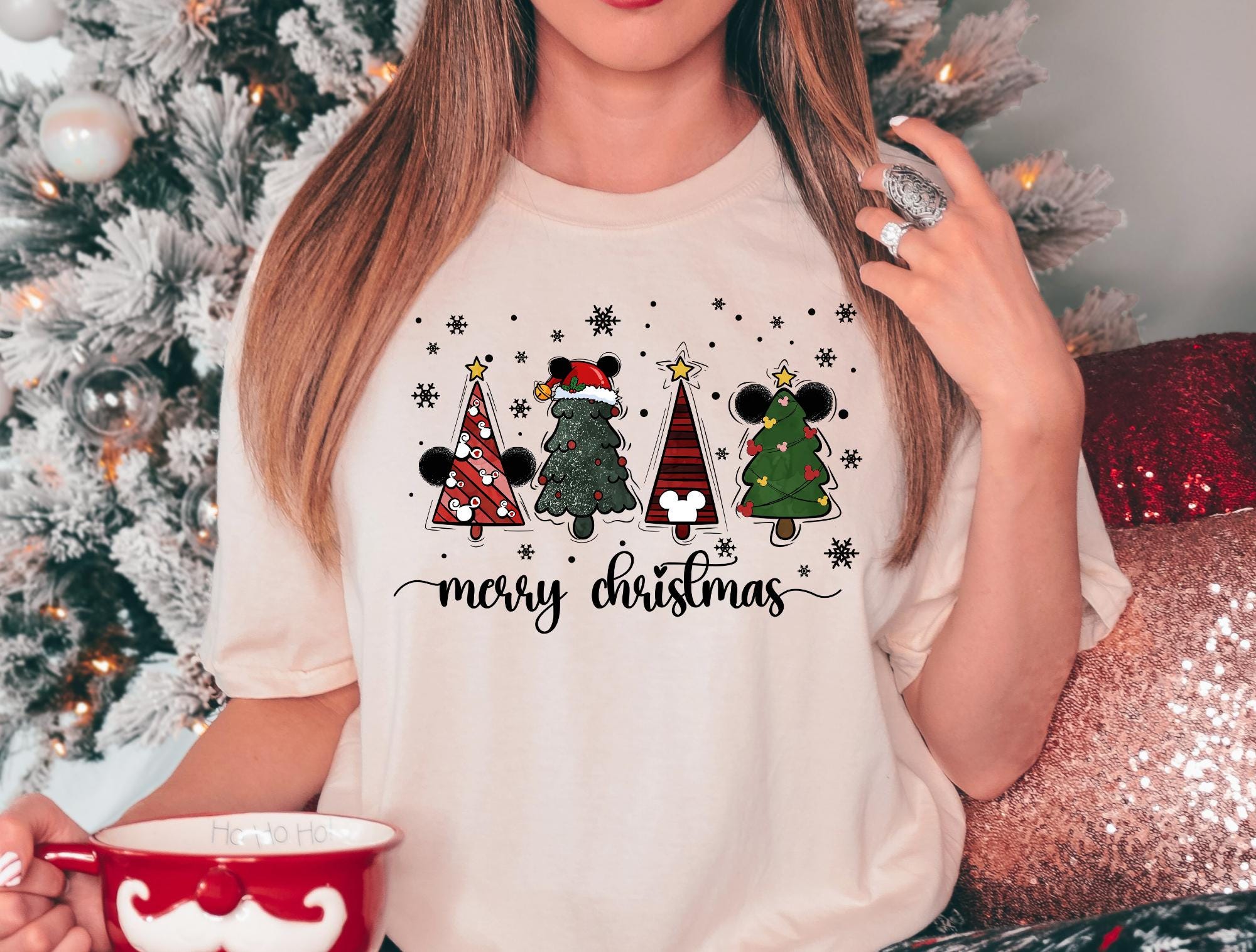 Disney Mickey Minnie Merry Christmas T-Shirt Comfort Colors
