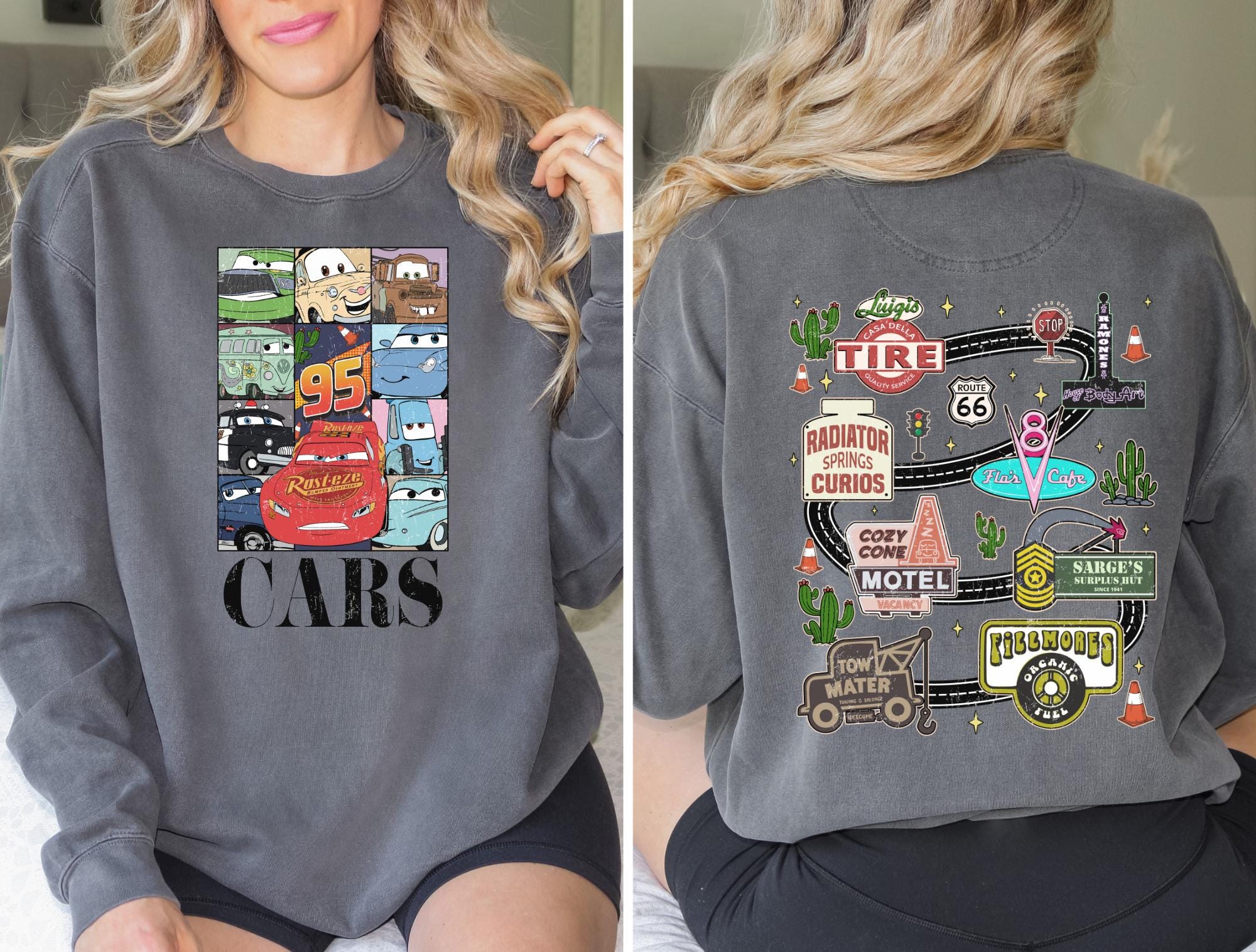 Disney Cars Route 66 Sweatshirt Comfort Colors