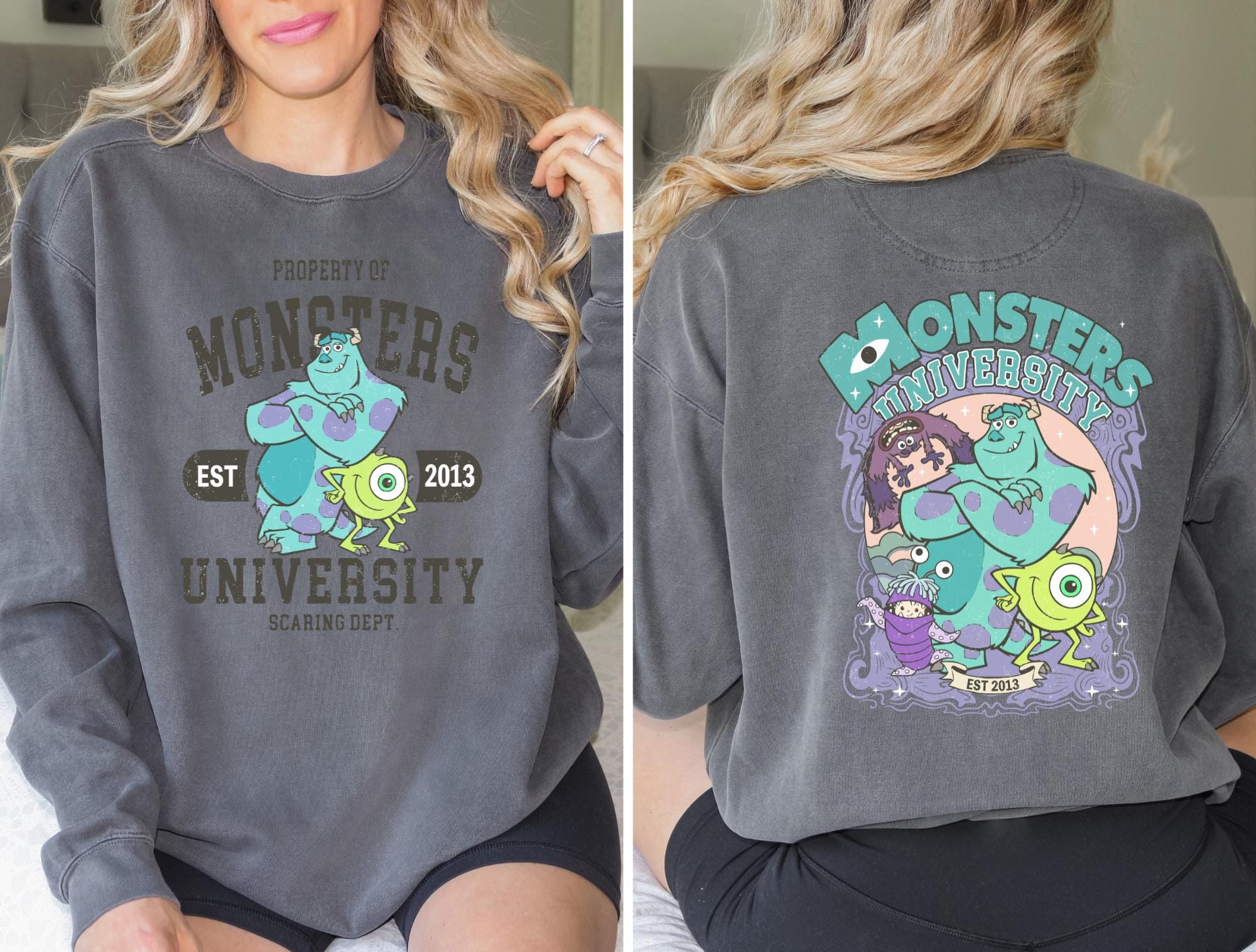 Disney Monsters Inc University Sweatshirt Comfort Colors