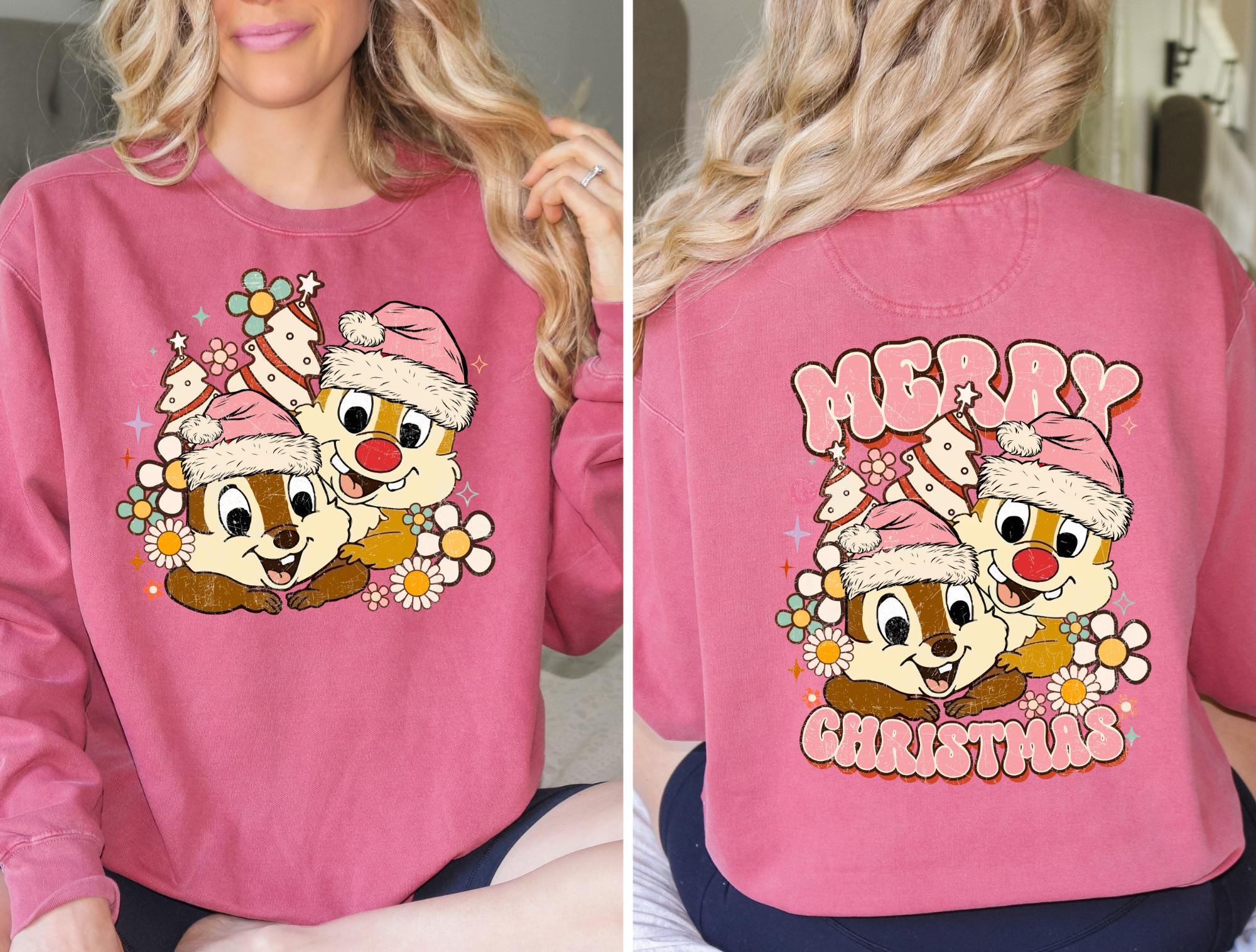 Disney Chip Dale Christmas Sweatshirt Comfort Colors