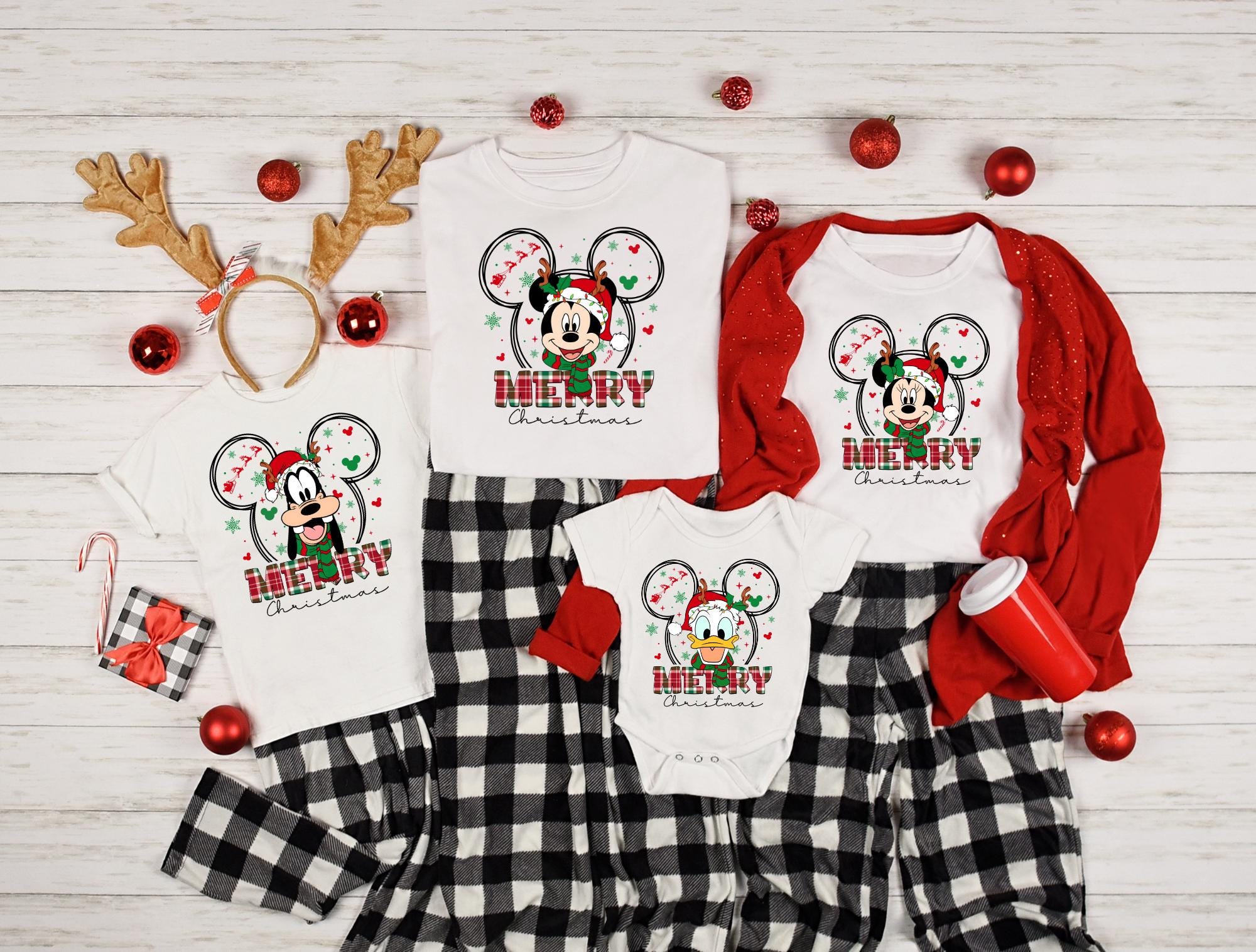 Disney Mickey Minnie Christmas Matching Shirt Pajamas