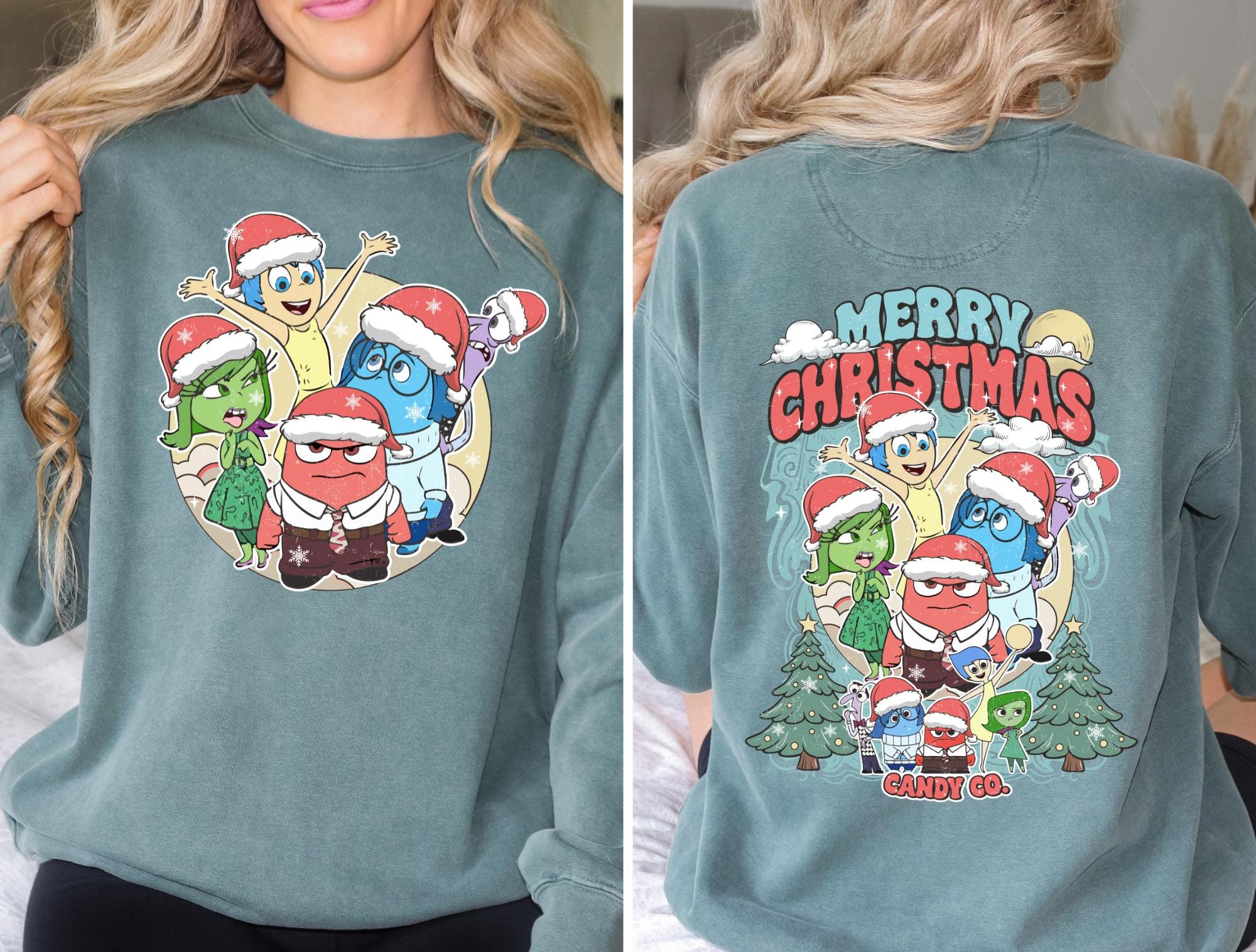 Inside Out Christmas Emotions Sweatshirt T-Shirt Comfort Color