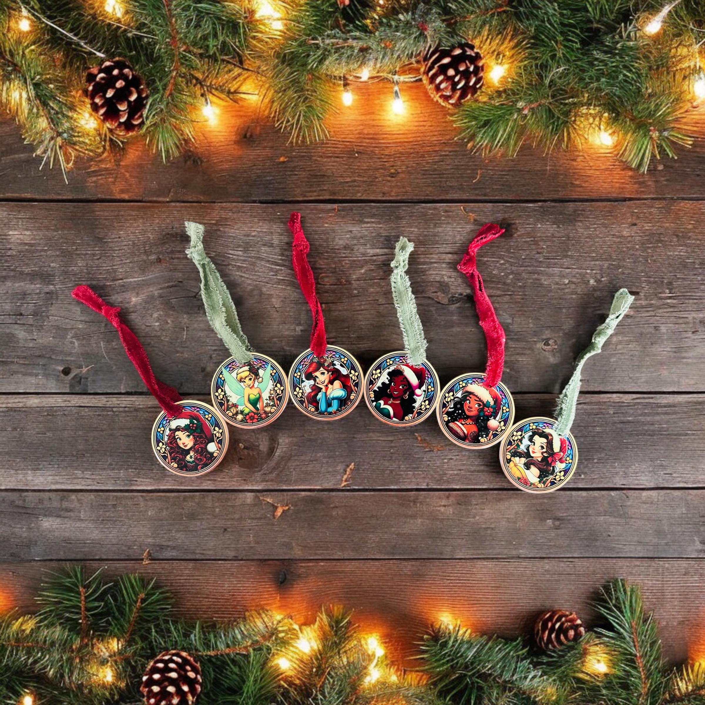 Disney Princess Christmas Ornament Set of 6 Ceramic