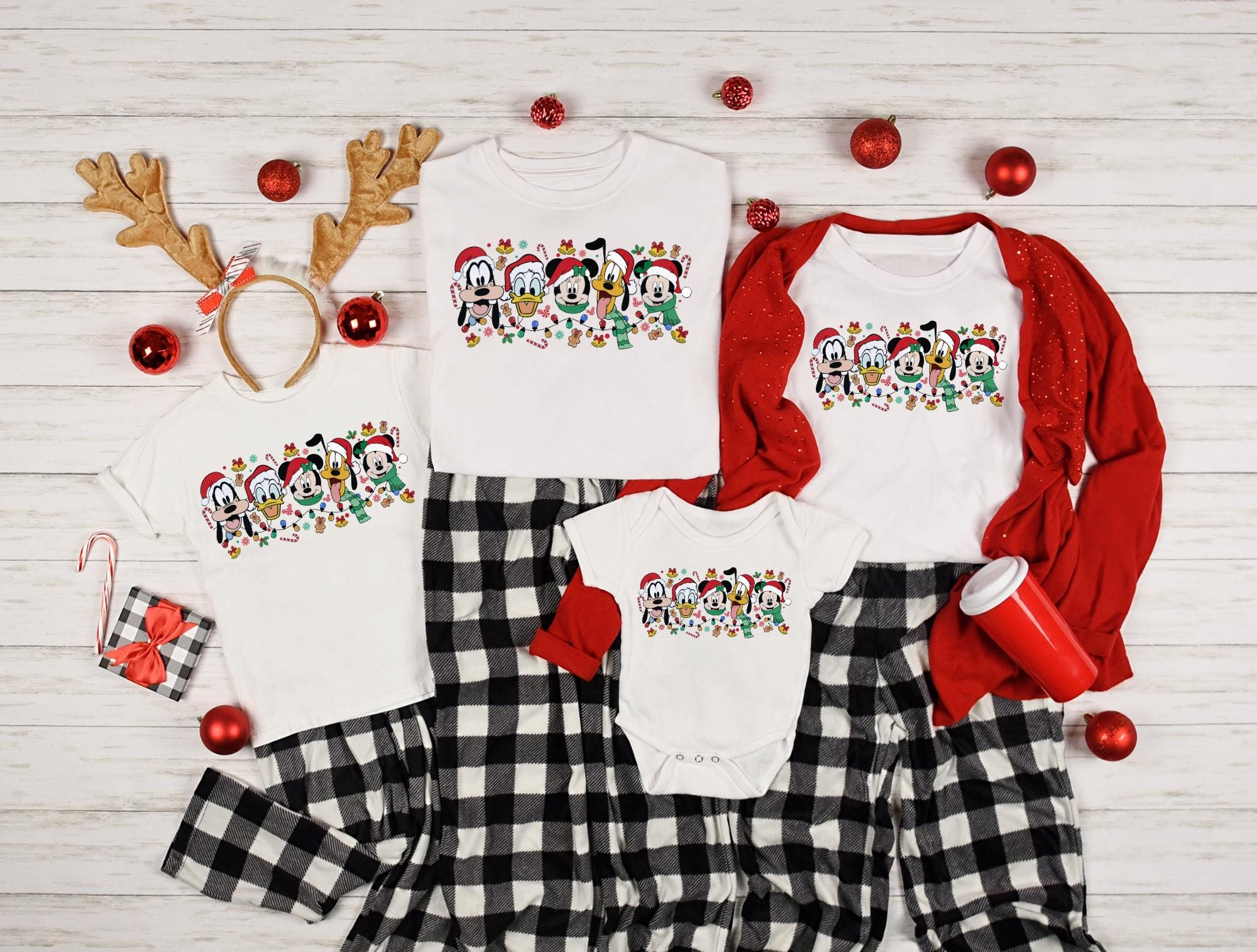 Disney Mickey Minnie Christmas Family Matching Pajamas Shirt