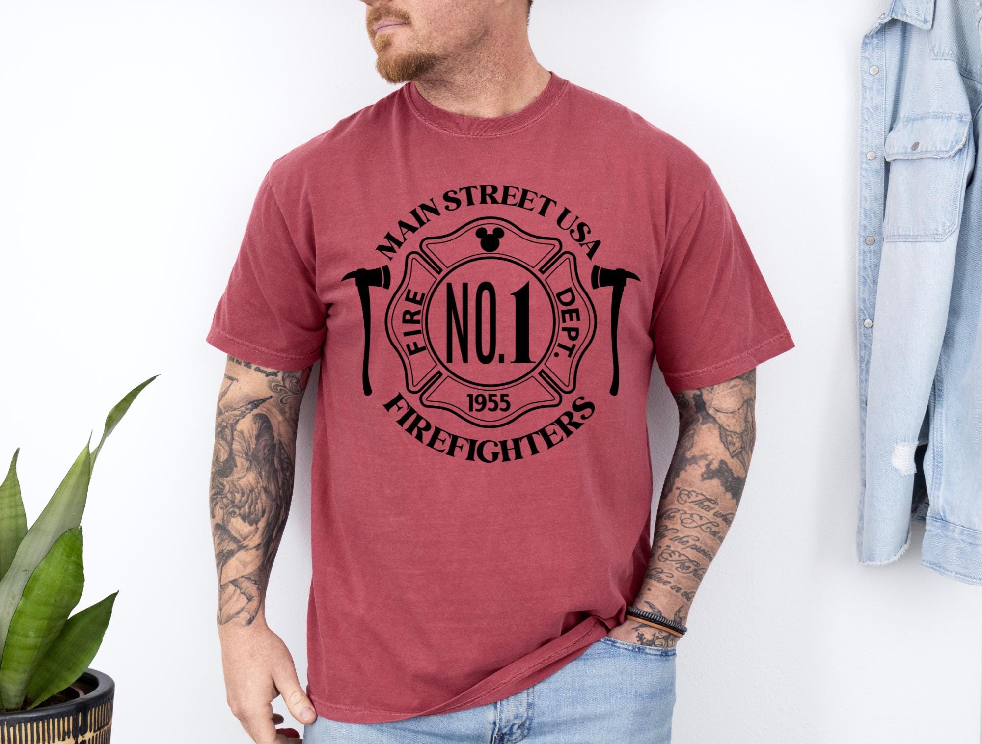 Disney Mickey Fireman Firehouse T-Shirt Comfort Colors