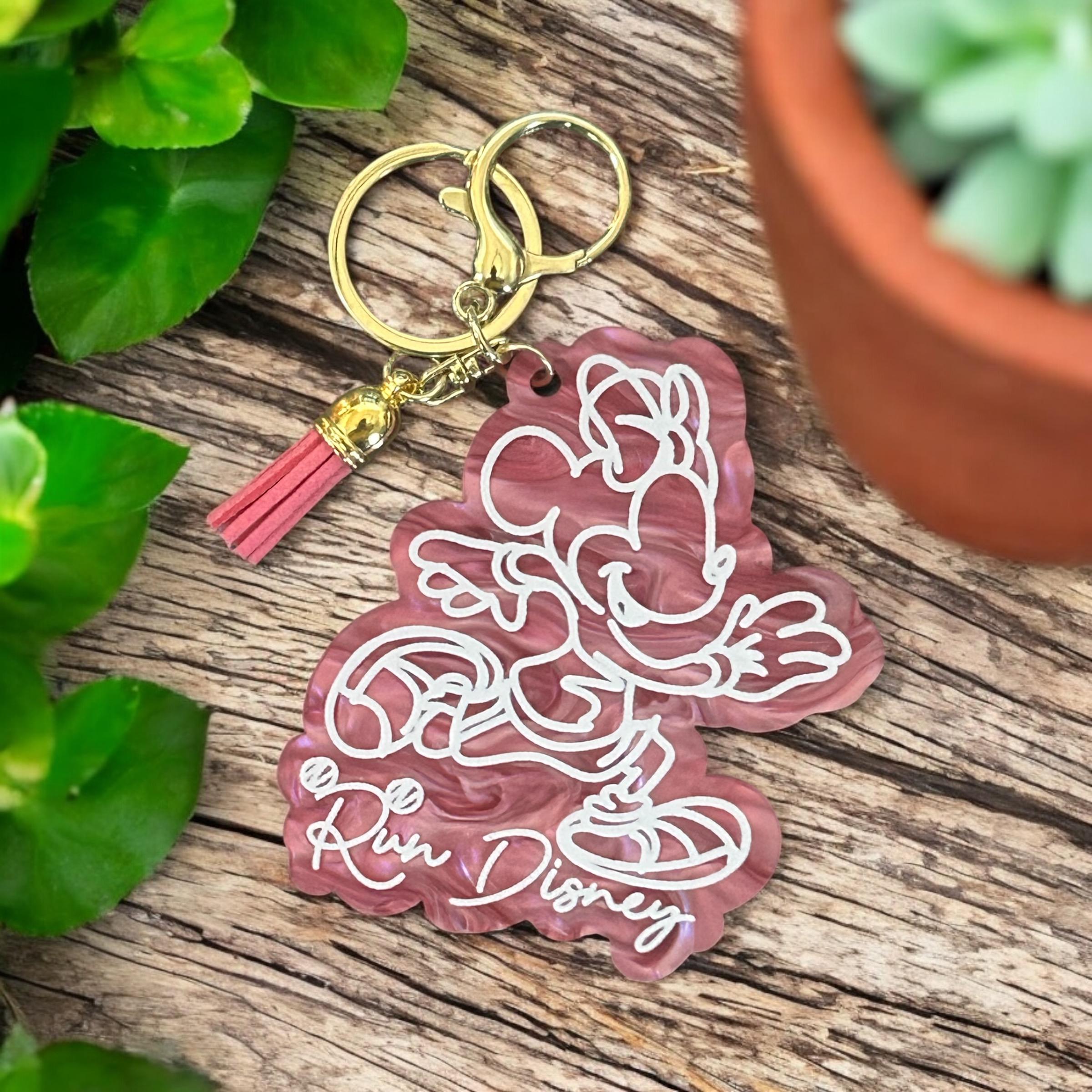 Run Disney Minnie Dumbo Dopey Bag Tag Keychain