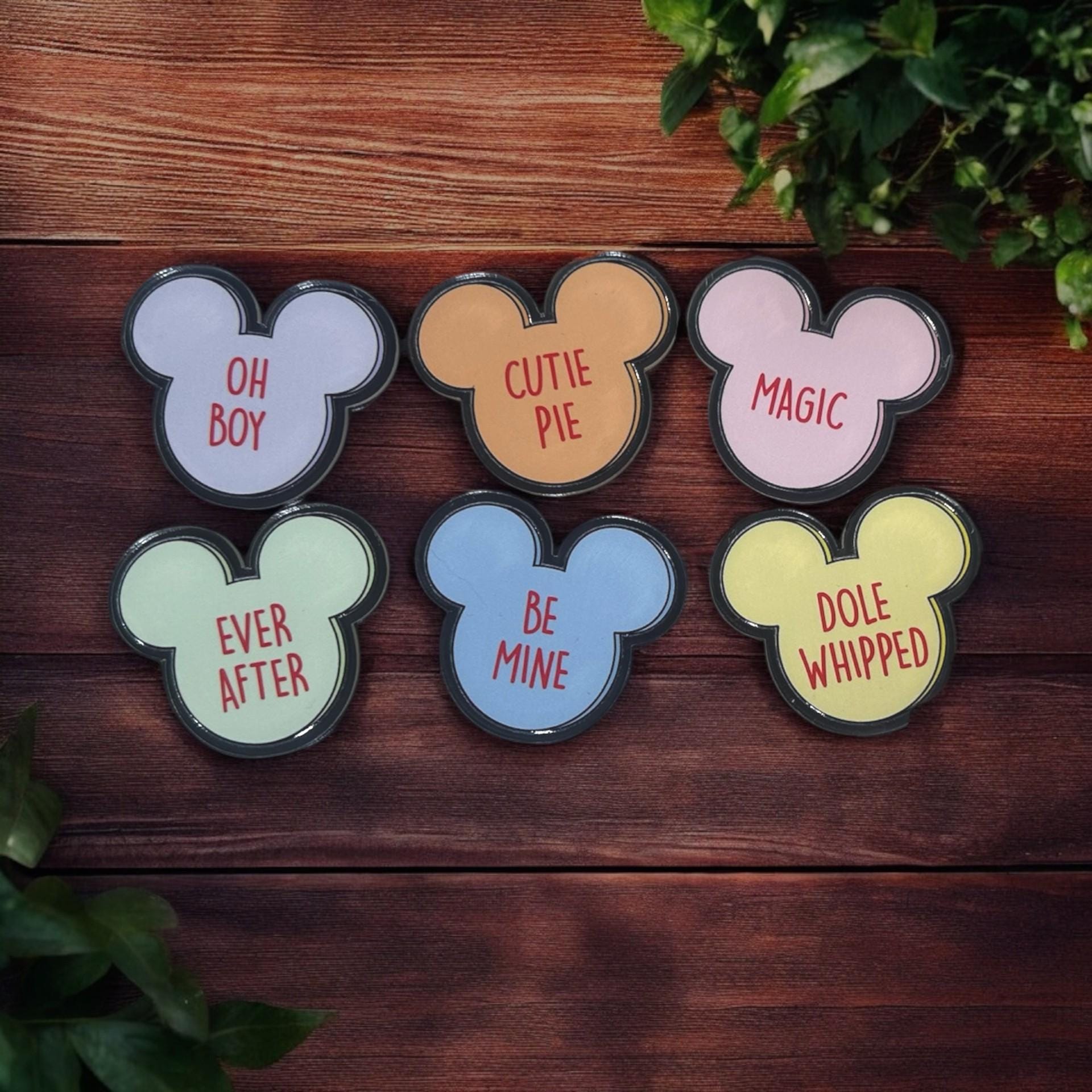 Disney Mickey Valentines Refrigerator Magnets Set of 6