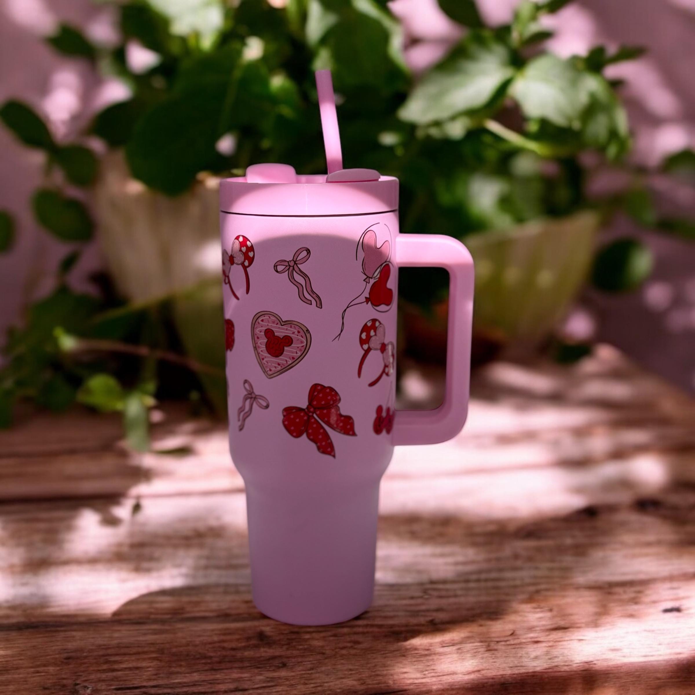 Disney Valentine Mickey Minnie Stanley Style Tumbler 40 OZ
