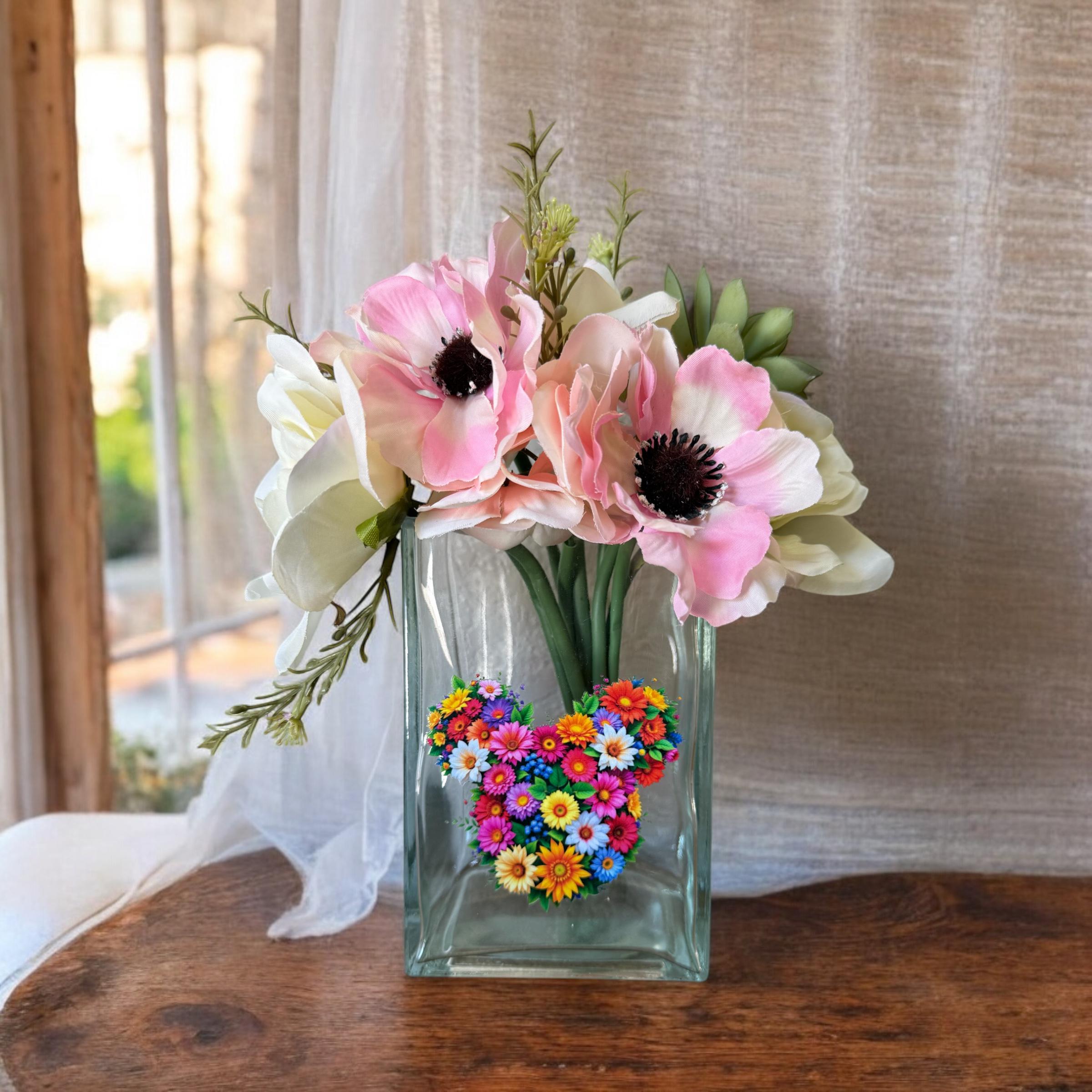 Disney Minnie Mickey Glass Vase Flower Vase