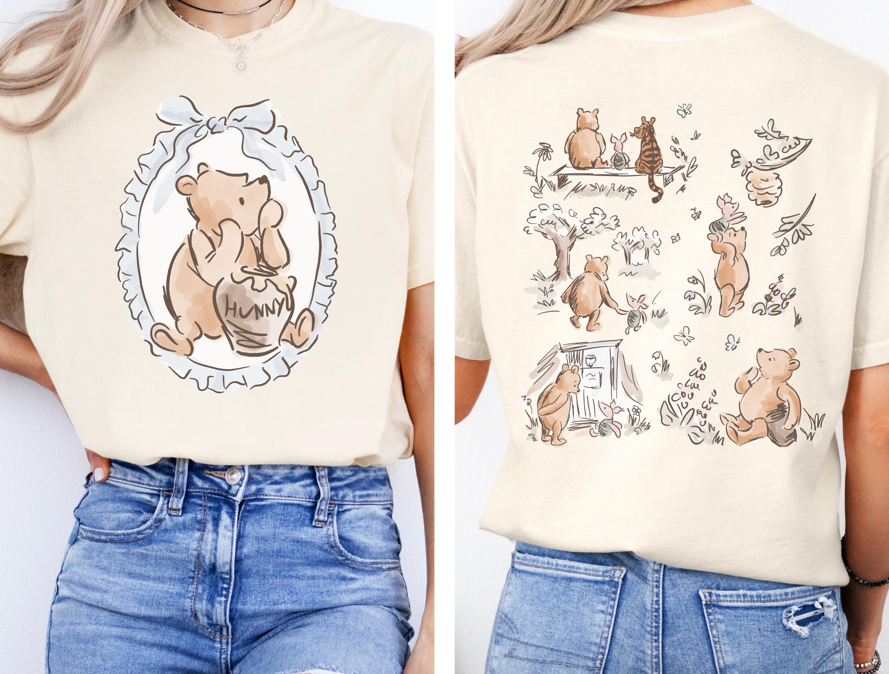 Disney Pooh Comfort Colors T-Shirt Coquette Pooh and Friends