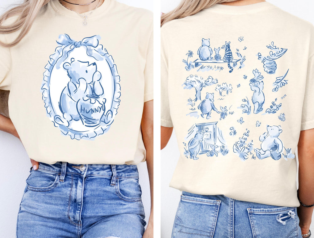 Disney Pooh Comfort Color T-Shirt Coquette Pooh and Friends