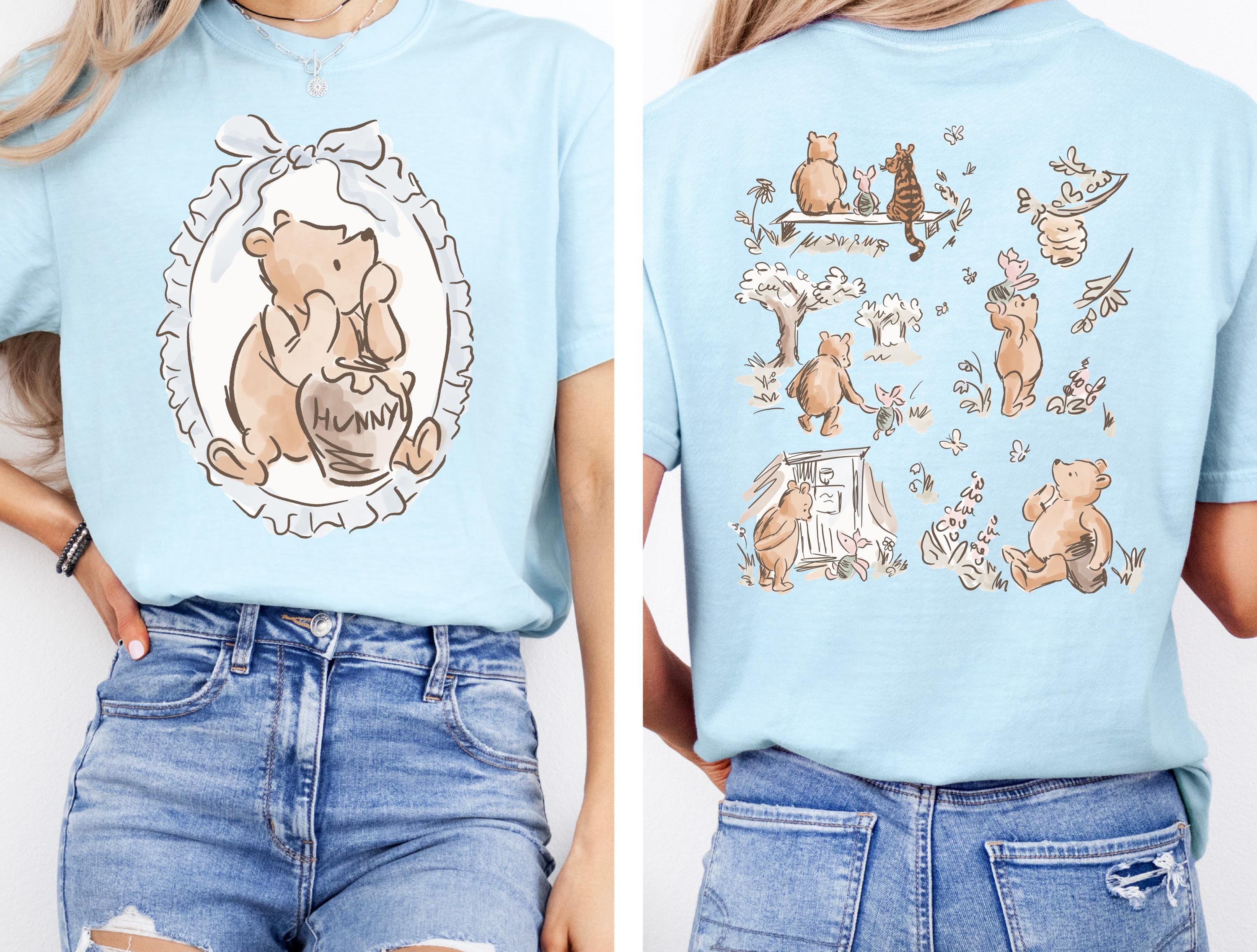 Disney Pooh Comfort Colors T-Shirt Coquette Pooh and Friends