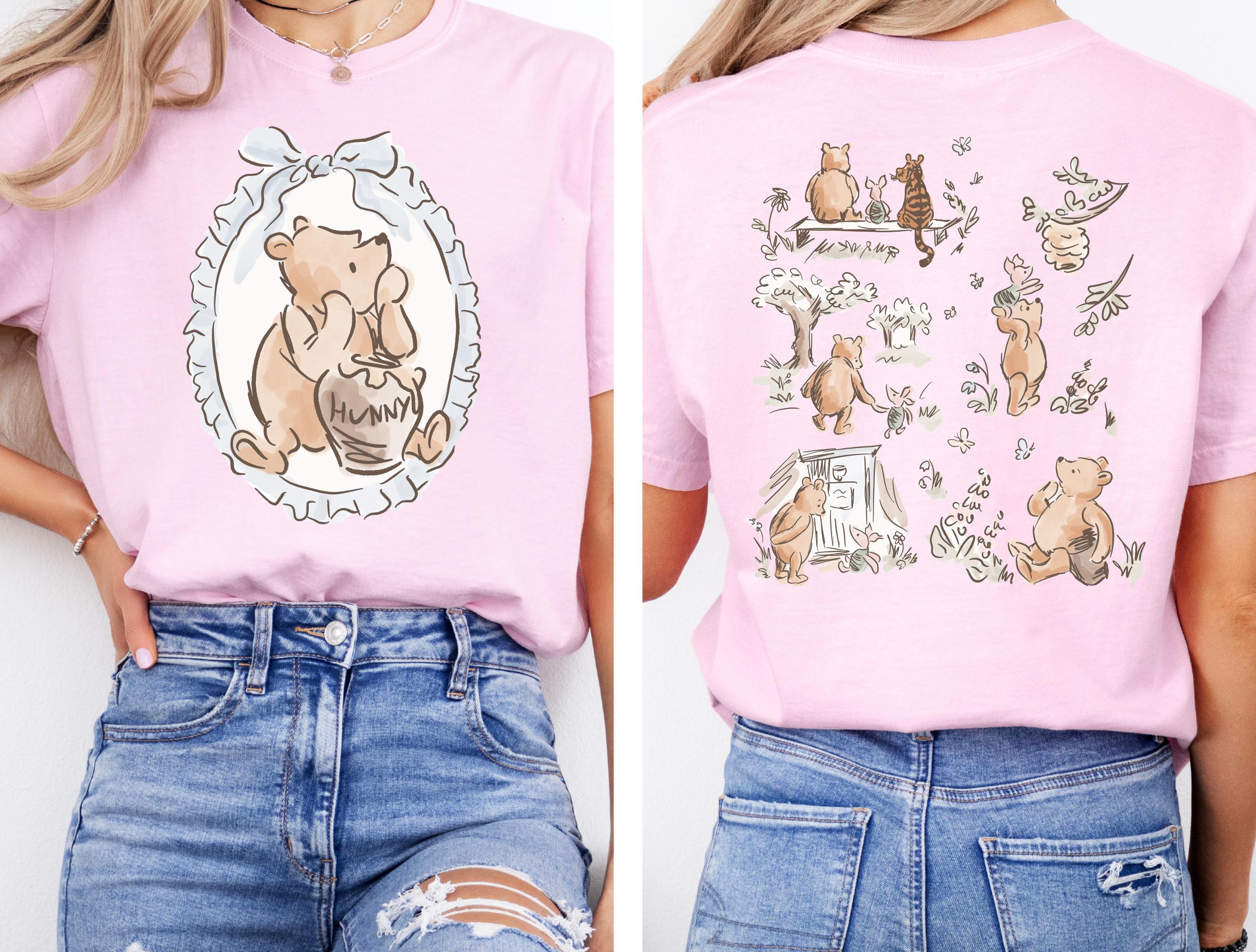 Disney Pooh Comfort Colors T-Shirt Coquette Pooh and Friends