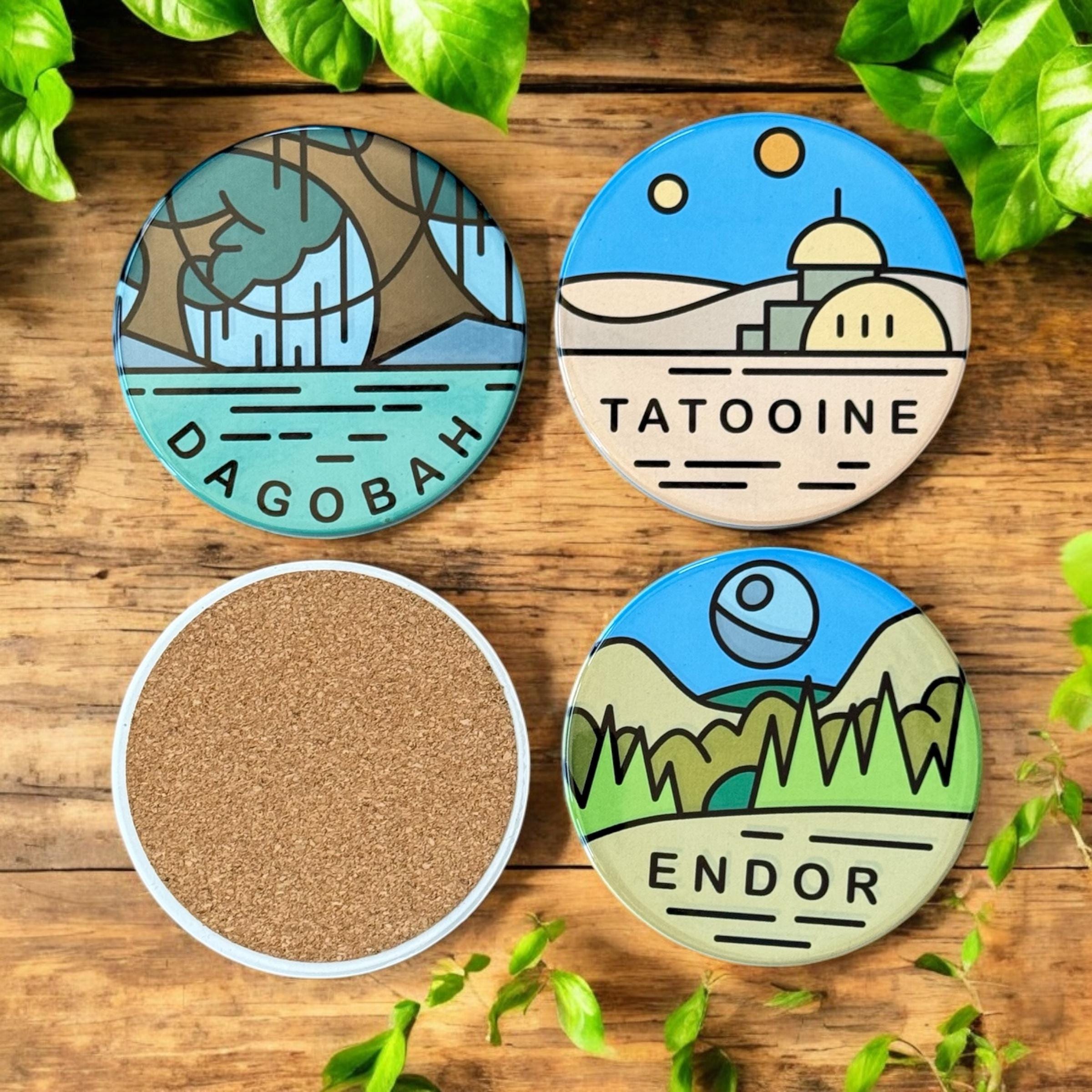 Disney Star Wars Inspired Planet Coaster Set of 4 Ceramic Coasters
