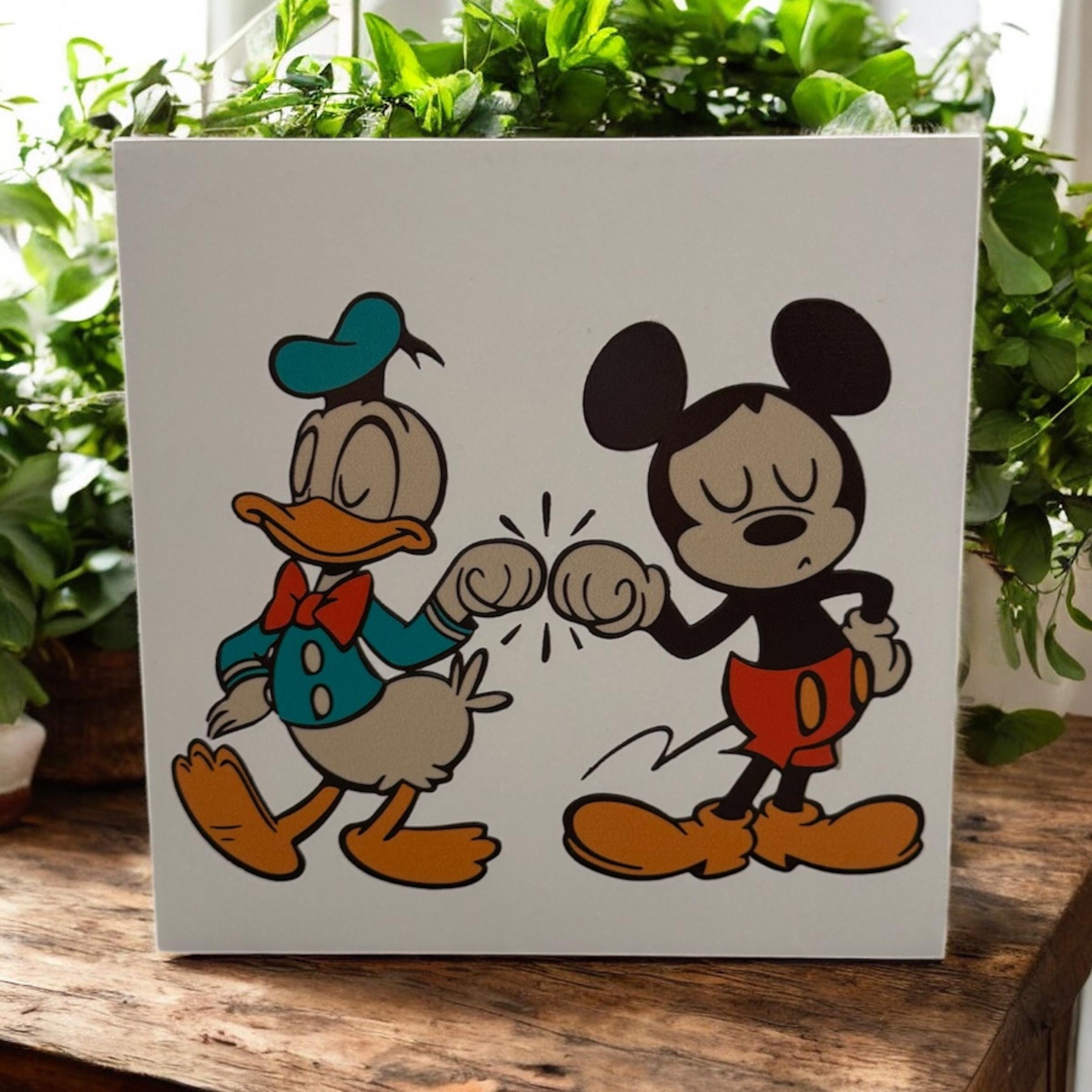 Disney Nostalgic Mickey Donald Sign Shelf Sitter