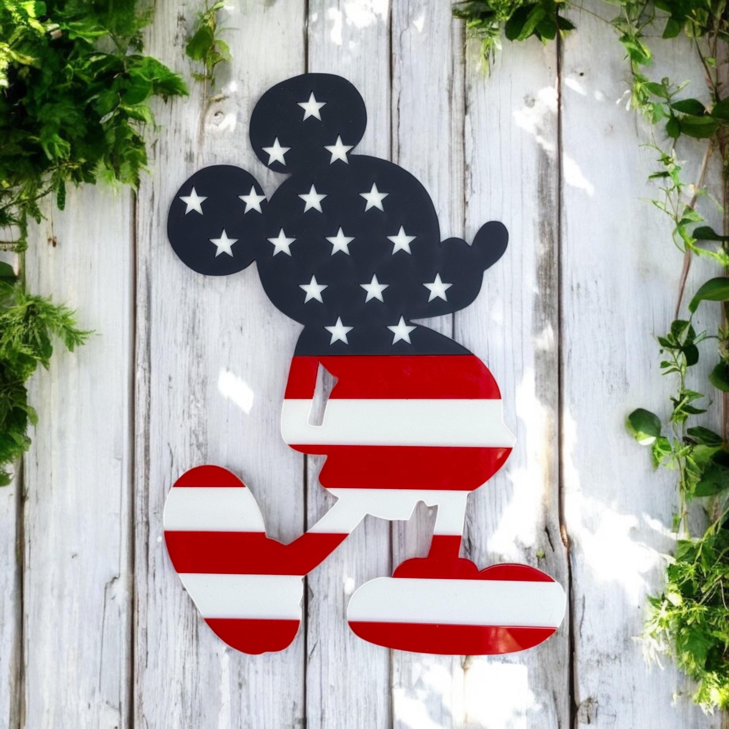 Disney Mickey Patriotic Wall Sign July 4th Sign