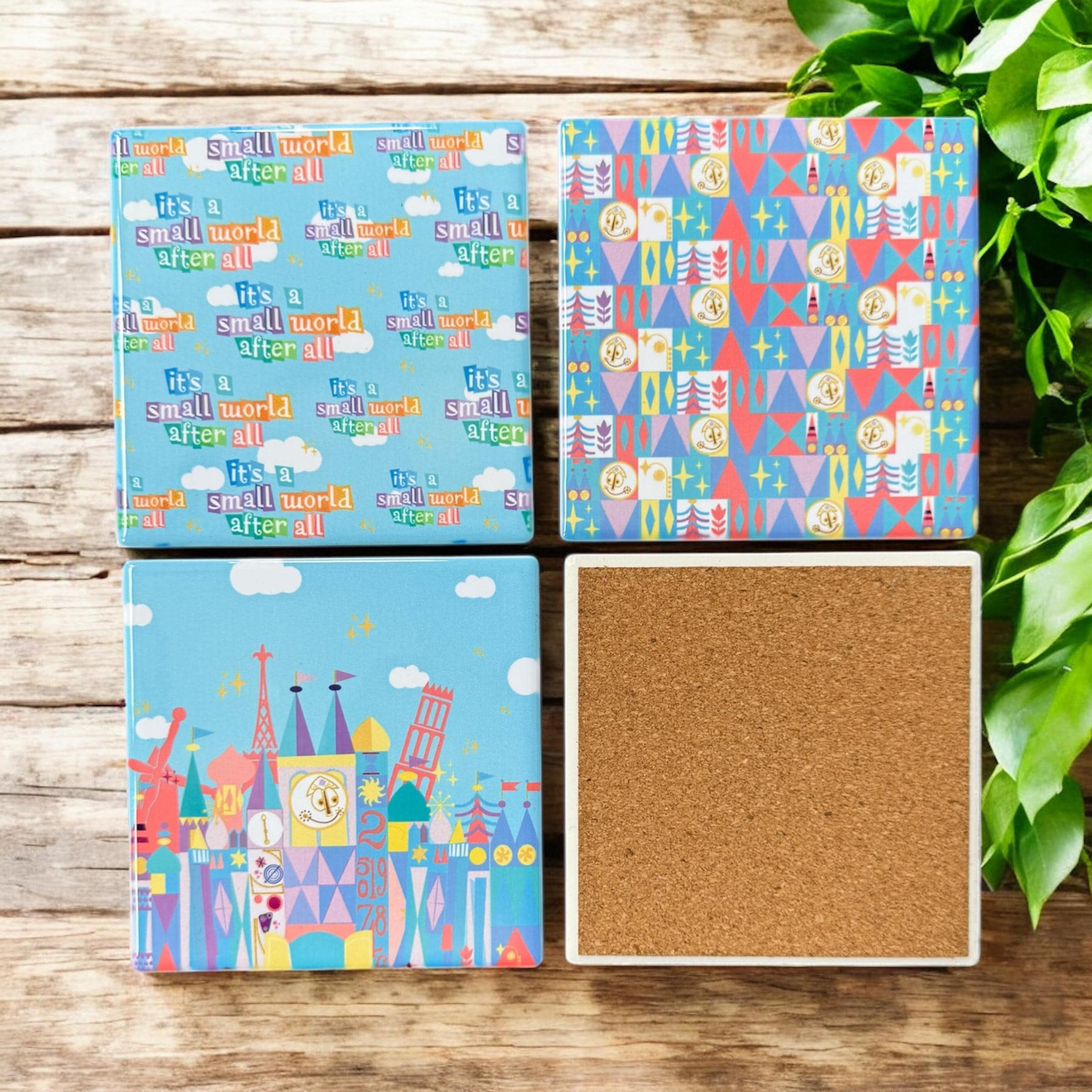 Disney Small World Coaster Set of 4 Ceramic