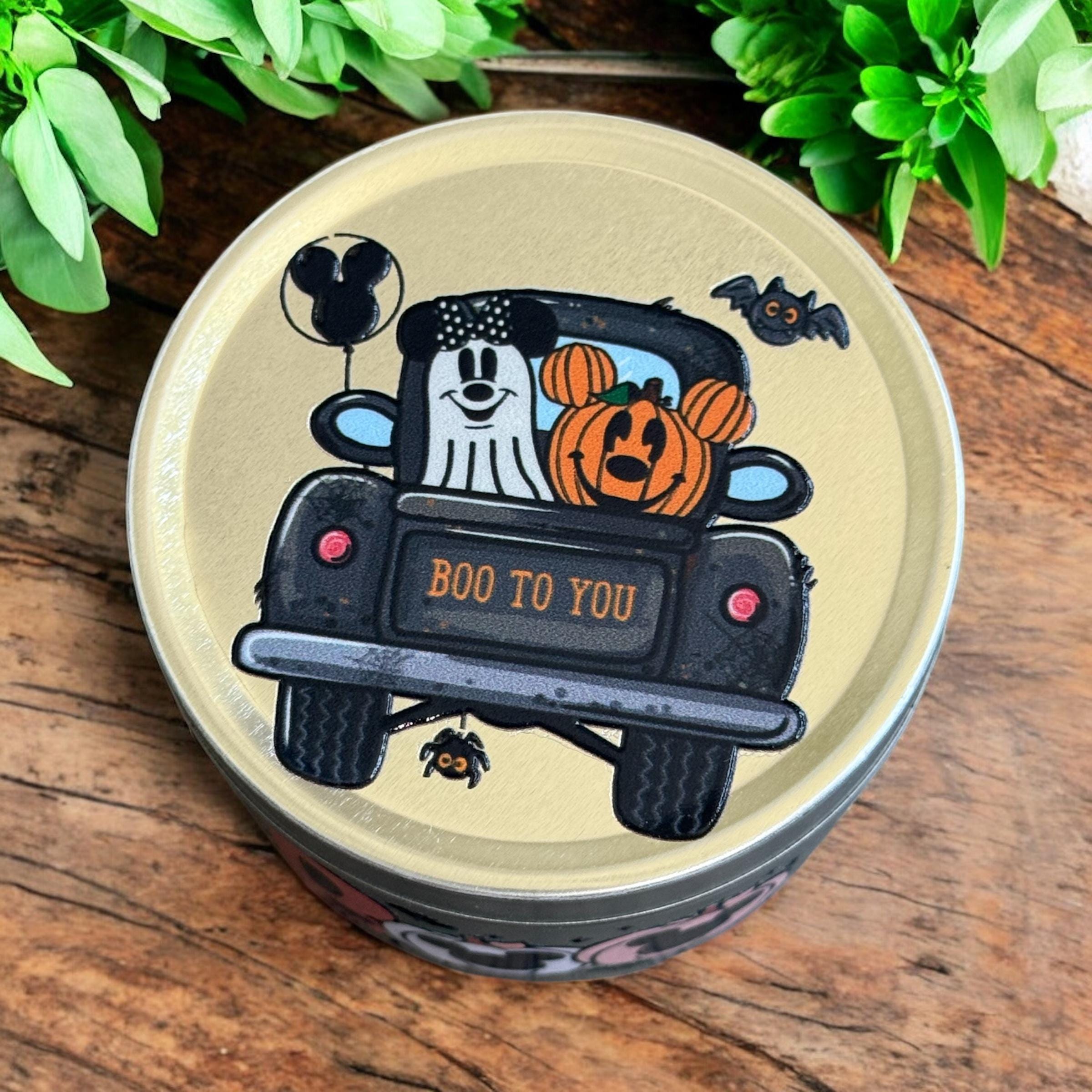 Disney Mickey Halloween Candle Tin Candy Corn Boo To You