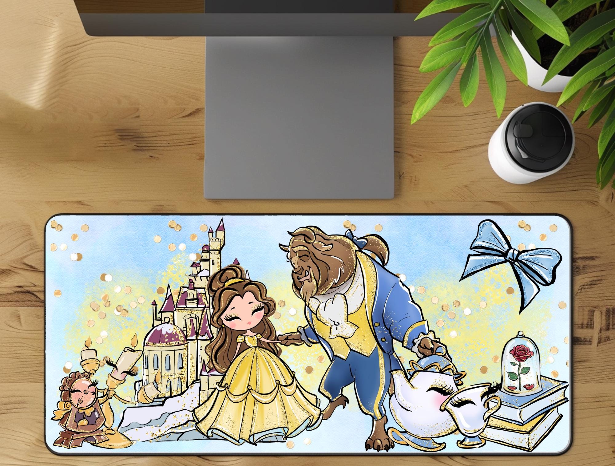 Disney Beauty Beast Desk Mat Mouse Pad Office Decor