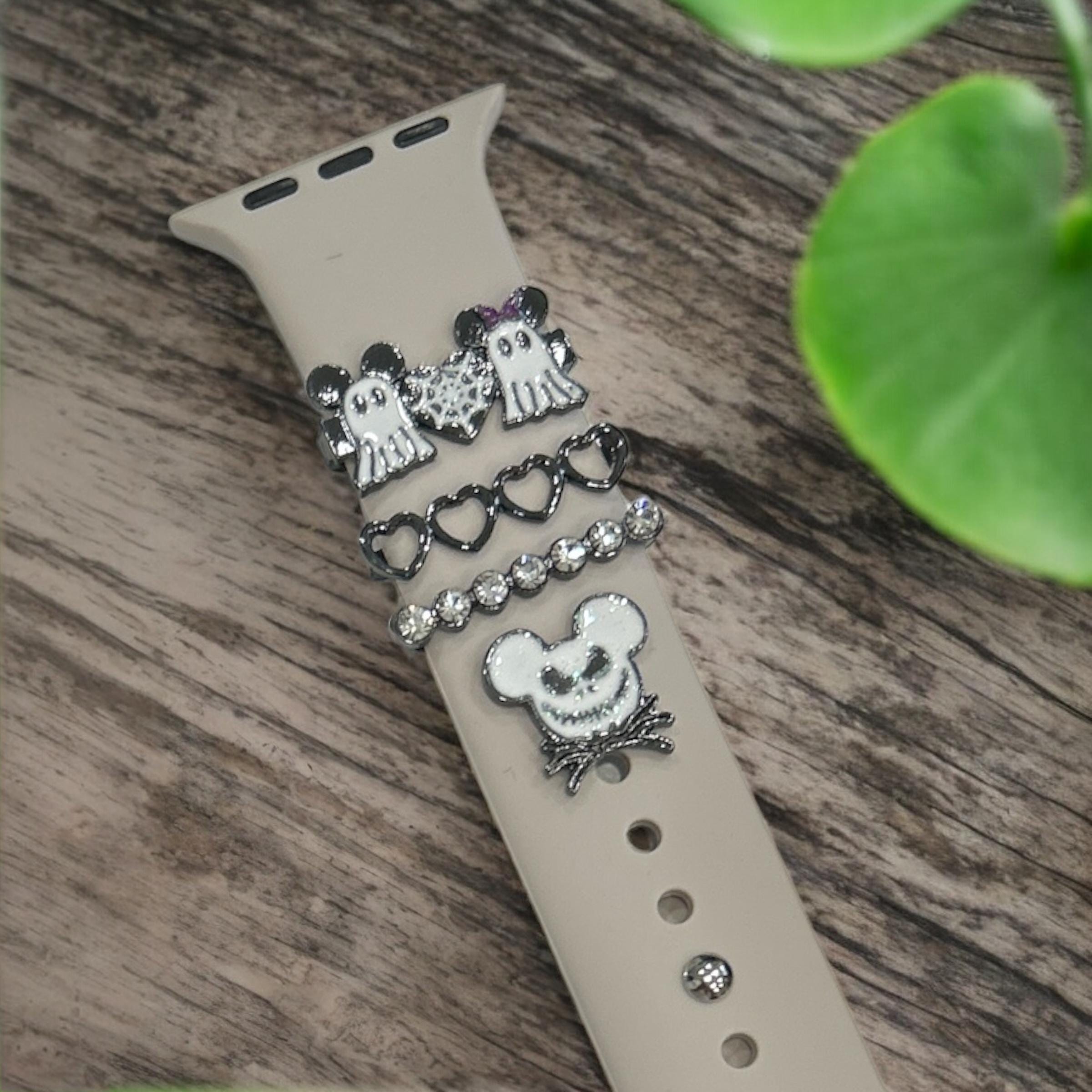 Spooky Cute Ghost & Mouse Apple Watchband and  Charms â€“ Halloween Band Accessories