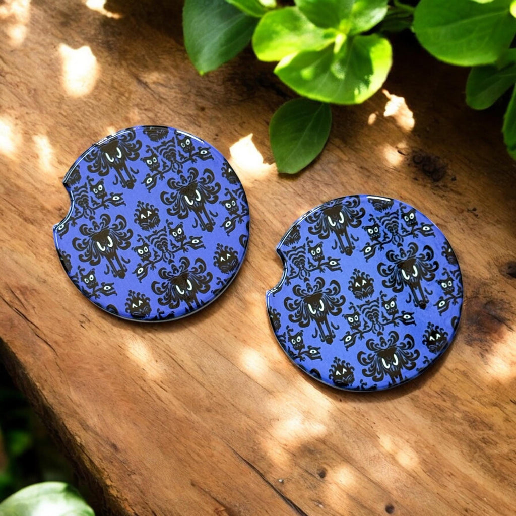 Disney Haunted Mansion Ceramic Car Coaster Set of 2