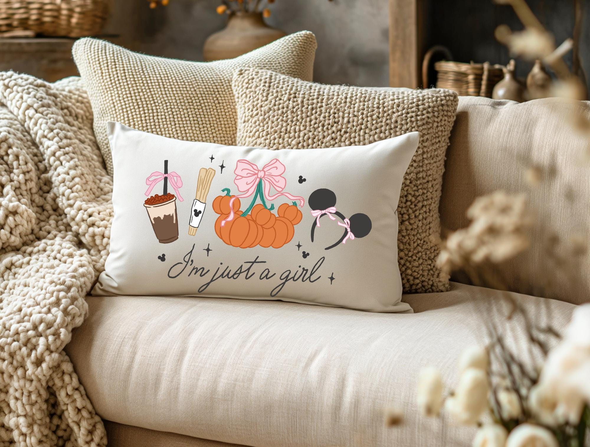 Disney Mickey Fall Pillow Farmhouse Home Decor