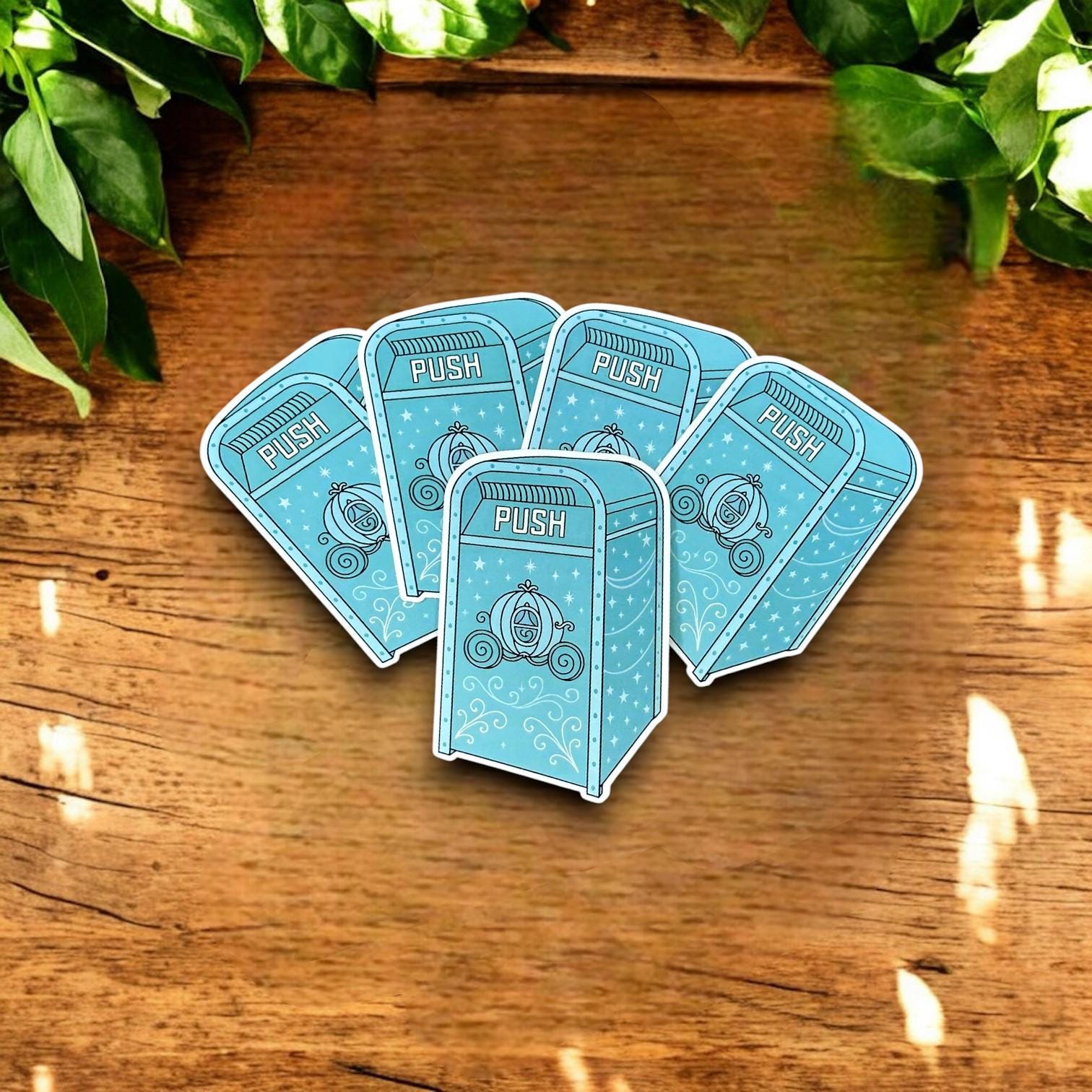 Disney Princess Trash Can Stickers â€“ Individual or Full Set of 9 | Park-Inspired Waterproof Stickers |  Water Bottle Sticker Laptop Decal