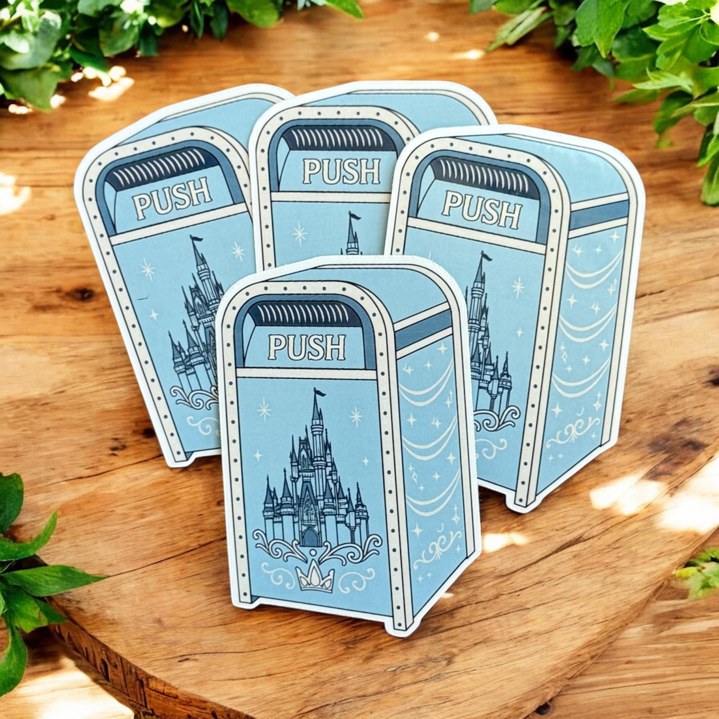 Disney Theme Park Trash Can Stickers â€“ Set of 6 | WDW Set of 4 | Disneyland Set of 2 | Vinyl Stickers for Water Bottles, Laptops & Planners